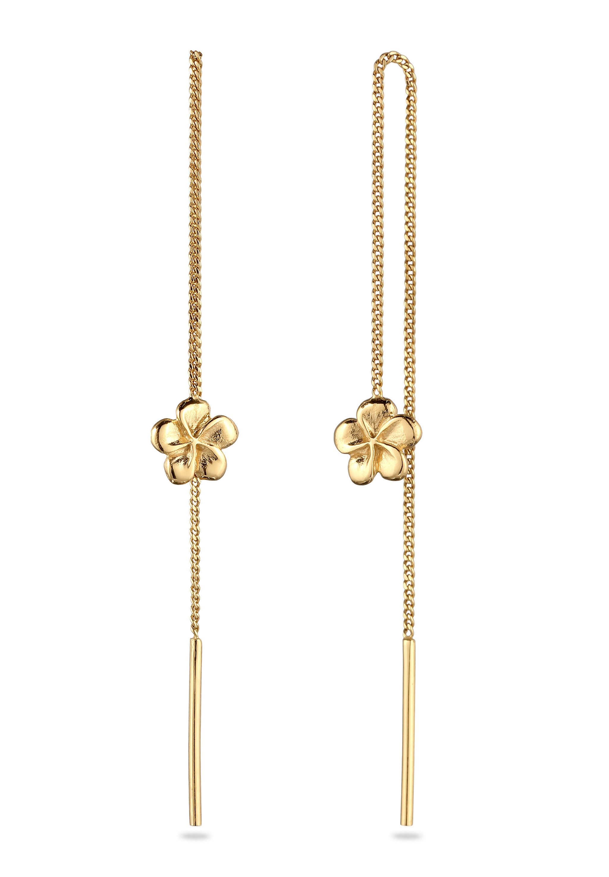 Paar Ohrhänger Ohrhänger Ear Chain Frangipani 925 Sterling Silber