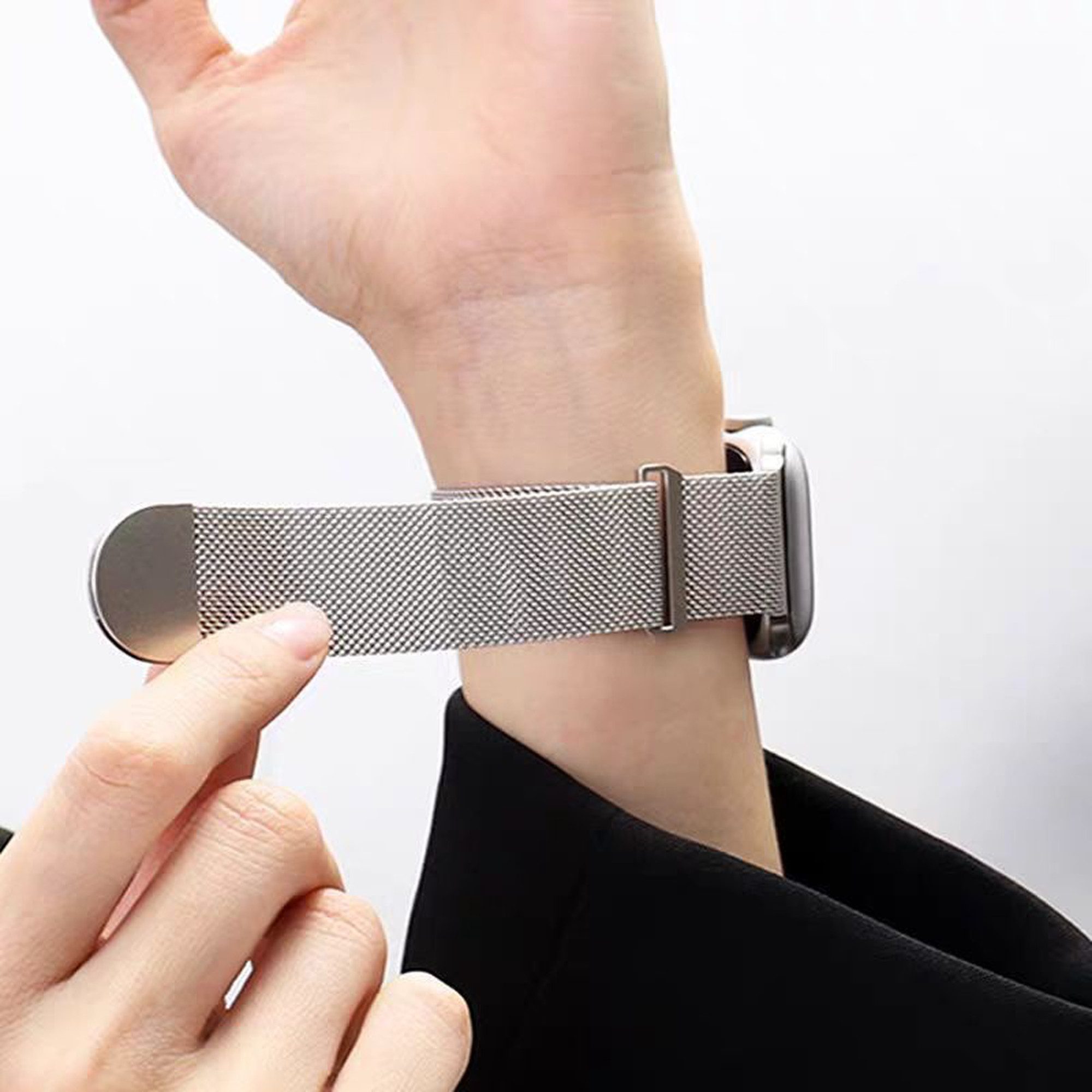 Futurea Smartwatch-Armband für Apple Watch Armband im Milanaise Look Edelstahl Mesh, kompatibel mit allen Apple Watches