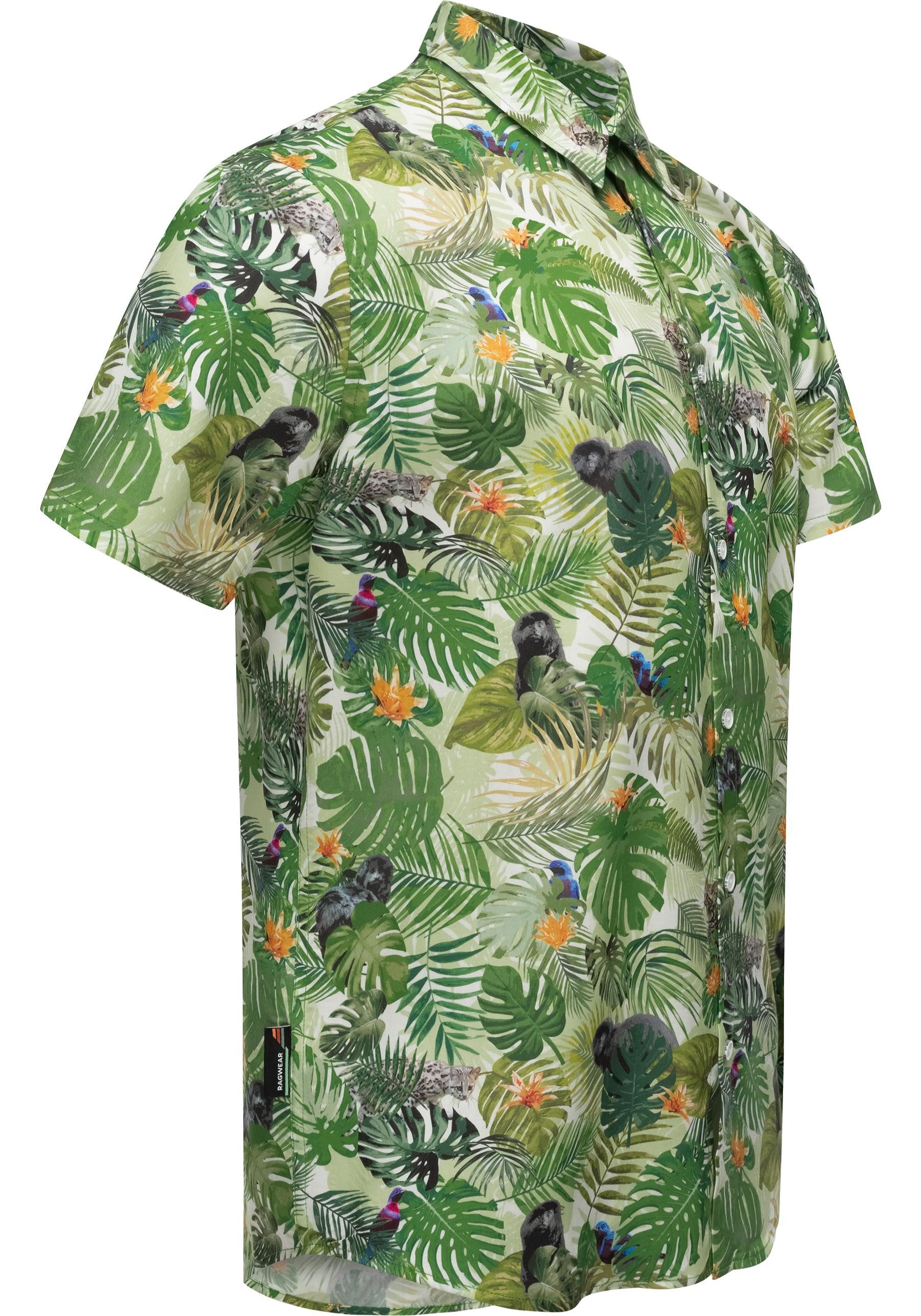 Ragwear Hawaiihemd Omerro Sommerliches Herren Hemd mit hawaiianischem Print