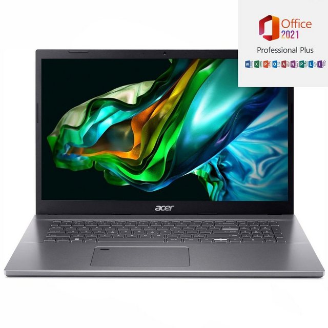 Acer Aspire A517-53, 16GB RAM, Notebook (44,00 cm/17.3 Zoll, Intel Core i7 12650H, UHD Grafik, 500 GB SSD, Windows 11 Pro 64Bit + MS Office 2021 Plus, Beleuchtete Tastatur)