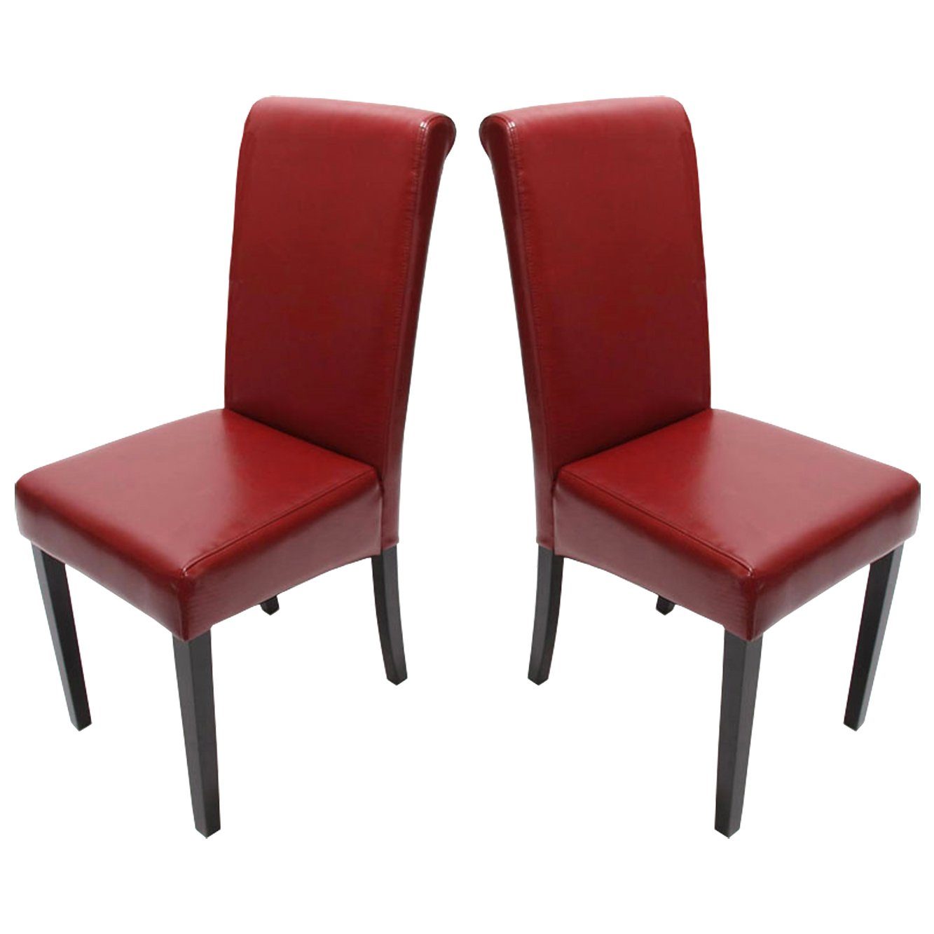 MCW Esszimmerstuhl Lecce II-2 (Set, 2 St), 2er-Set, Abgerundete Ecken und Kanten, Bequeme Sitzhaltung rot | schwarz | rot