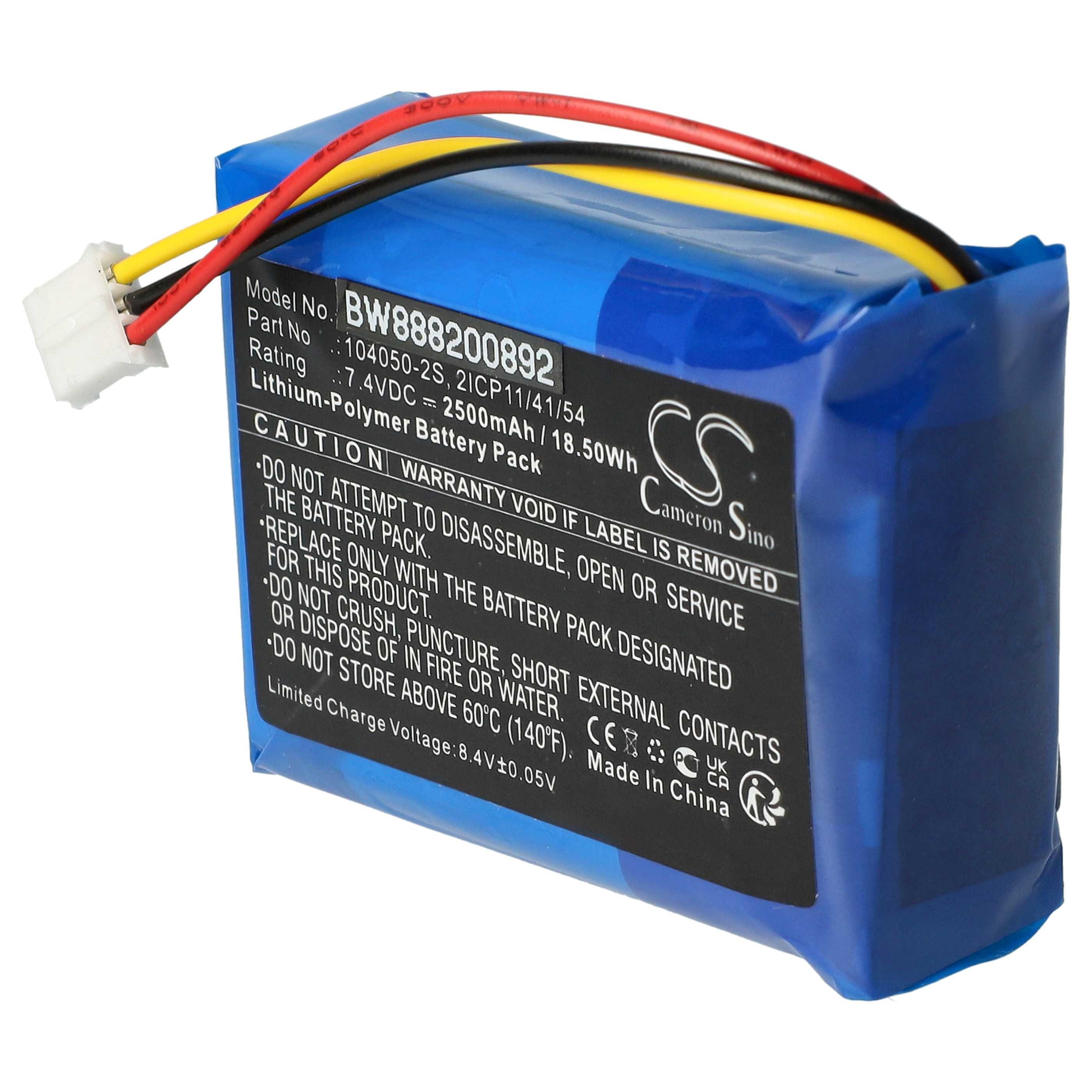 vhbw Akku passend für Philips Fidelio E5, F5, B5, HTL9300, B5/12, HTL9100, Akku Akku Li-Polymer 2500 mAh (7,4 V, 1 St), Leistungsfähiger Austausch-Akku für Outdoor Lautsprecher