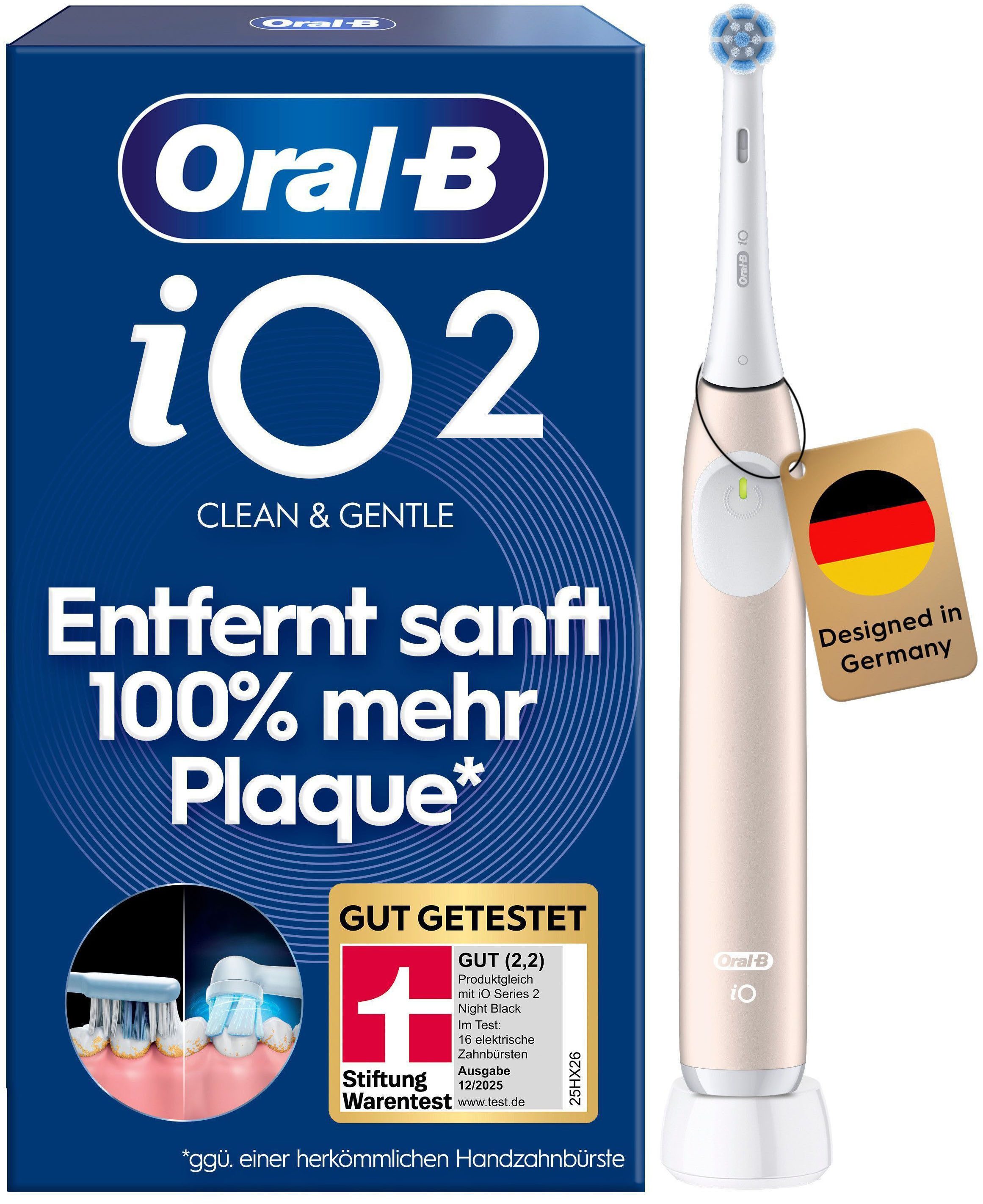 Oral-B Elektrische Zahnbürste Oral-B iO Series 2, Aufsteckbürsten: 1 St., für die sanfte Reinigung