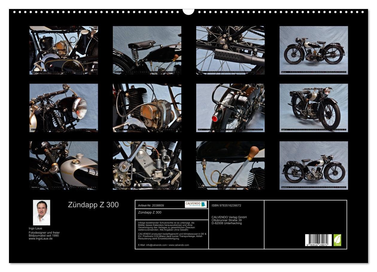 Thumbnail - CALVENDO Wandkalender Zündapp Z 300 (Wandkalender 2026 DIN A2 quer), CALVENDO Monatskalender