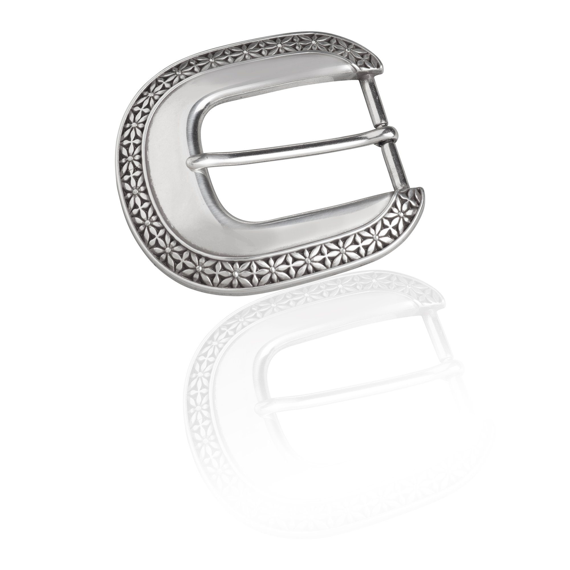 Gürtelschnalle 35mm Metall Silber - Buckle Bourgeon - 334307520020
