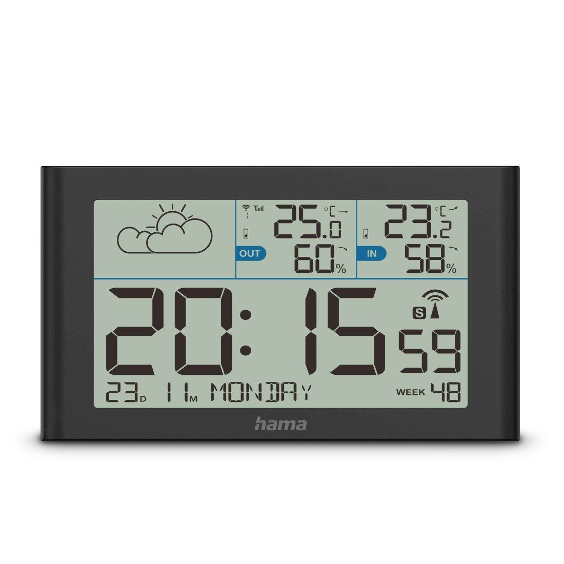Hama Wetterstation "Sylt" mit Außensensor, Funk, Wecker Wetterstation (Innen-/Außentemperatur, Hygrometer)