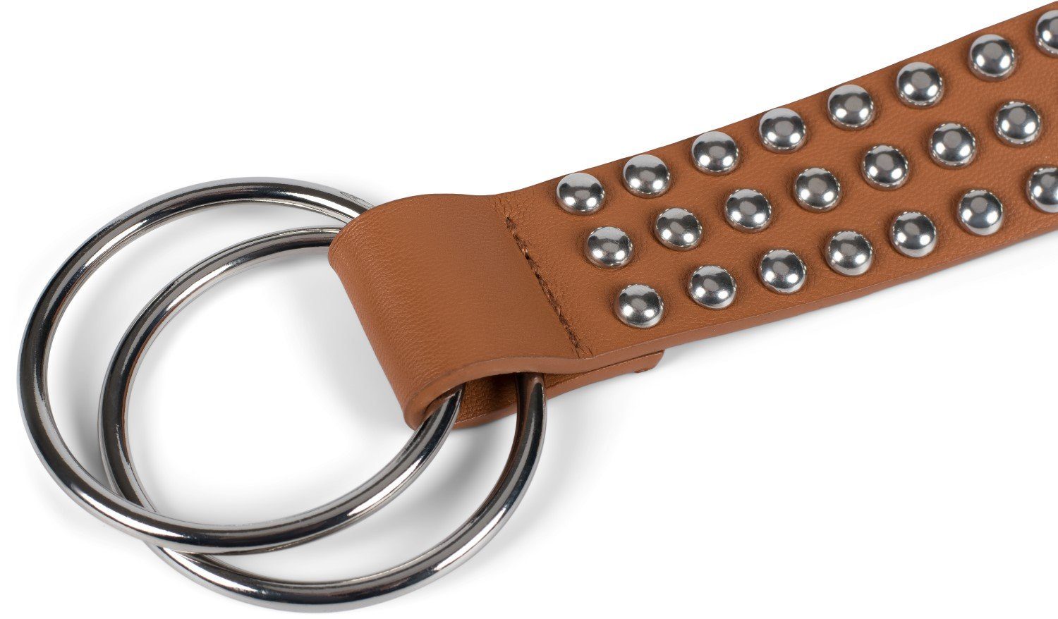 styleBREAKER Nietengürtel Taillengürtel mit Kugelnieten und Ringschnalle (1-St)