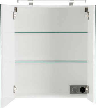 Schildmeyer Spiegelschrank Dorina Breite 60 cm, 2-türig, LED-Beleuchtung, Schalter-/Steckdosenbox