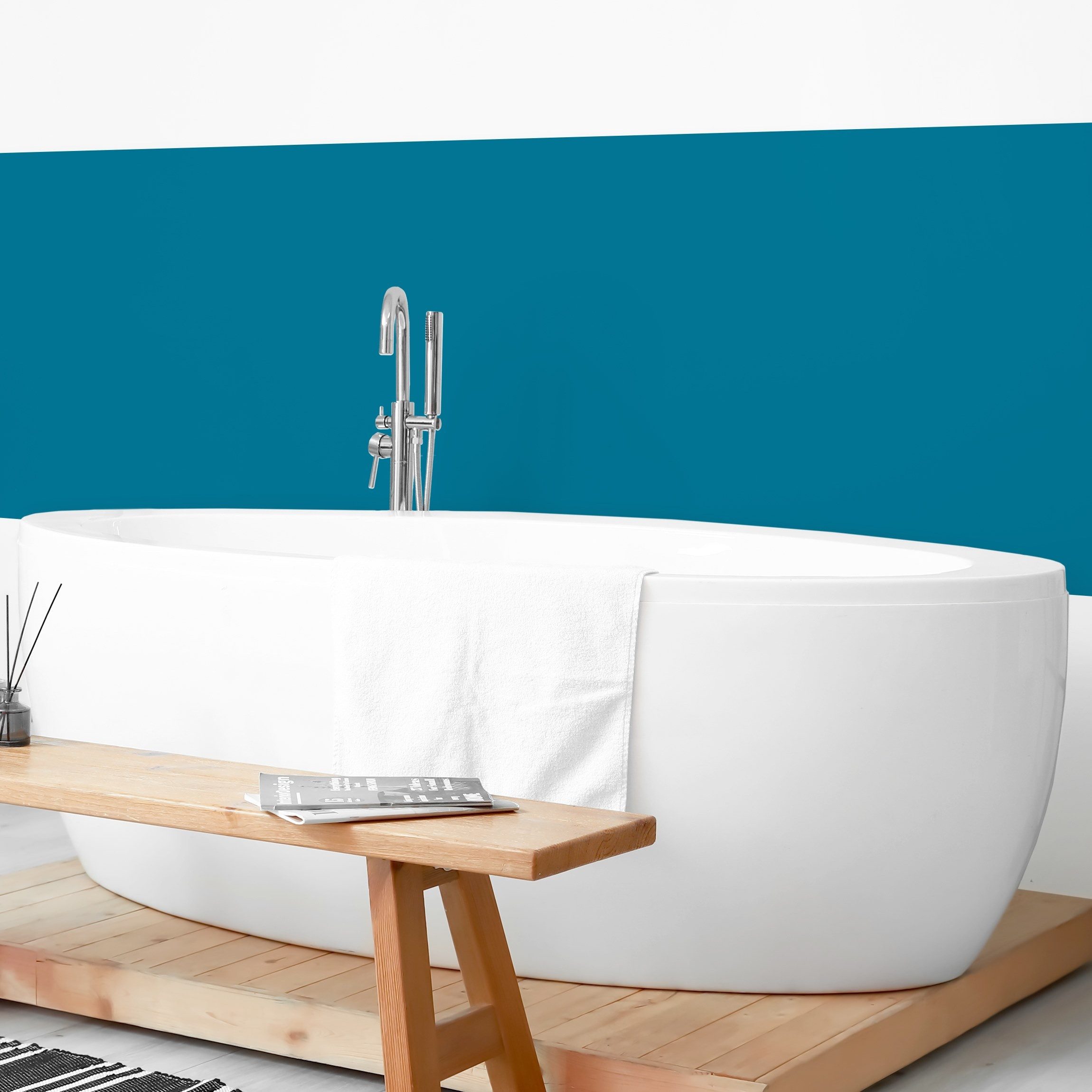 Bilderdepot24 Badrückwand petrol fugenlose Wandverkleidung Bad günstig online kaufen