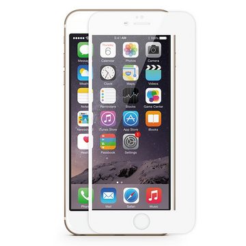 KMP Creative Lifesytle Product Hartglas Displayschutz für iPhone 6 Plus, 6s Plus Frame White für Apple IPhone 6 Plus, 6s Plus, Displayschutzglas, Singlepack, 1 Stück, extra dünn, dünn, bruchfest, Glasfolie