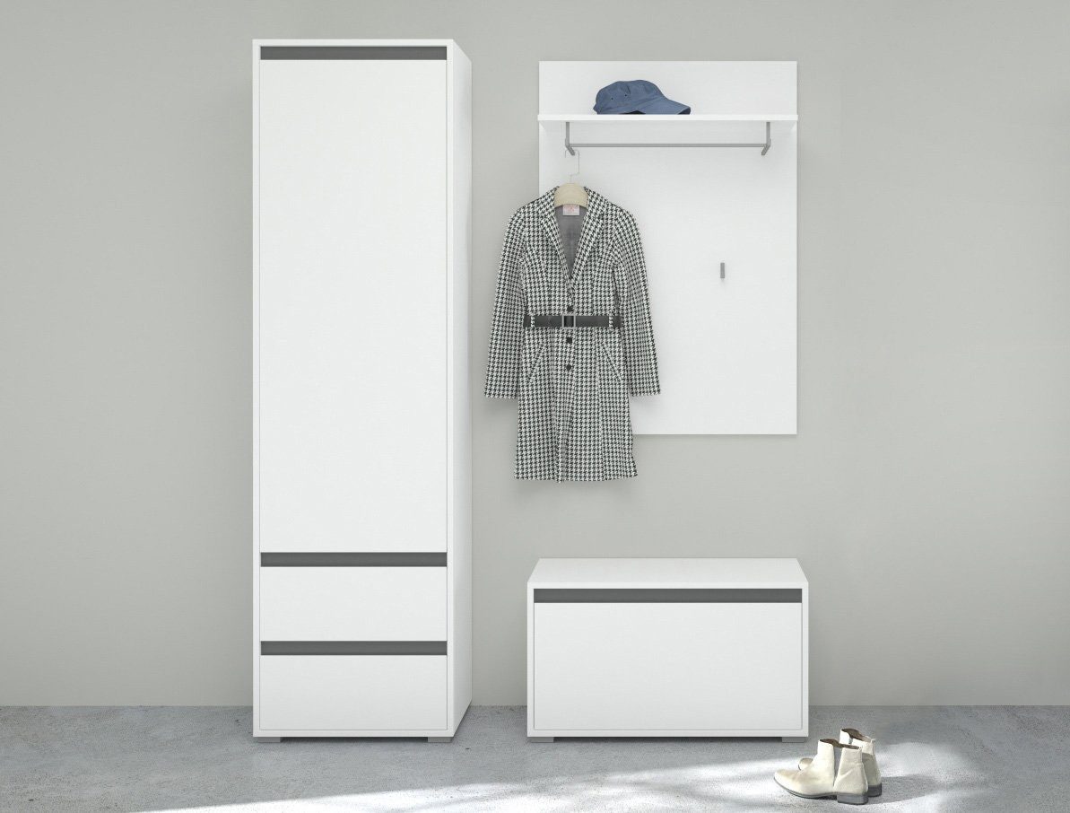 Newroom Sitzbank Nikola, Sitzbank Weiß Schuhbank Sitzhocker Modern Zeitlos günstig online kaufen