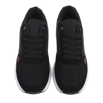 Ital-Design Herren Low-Top Freizeit Sneaker Flach Sneakers in Schwarz