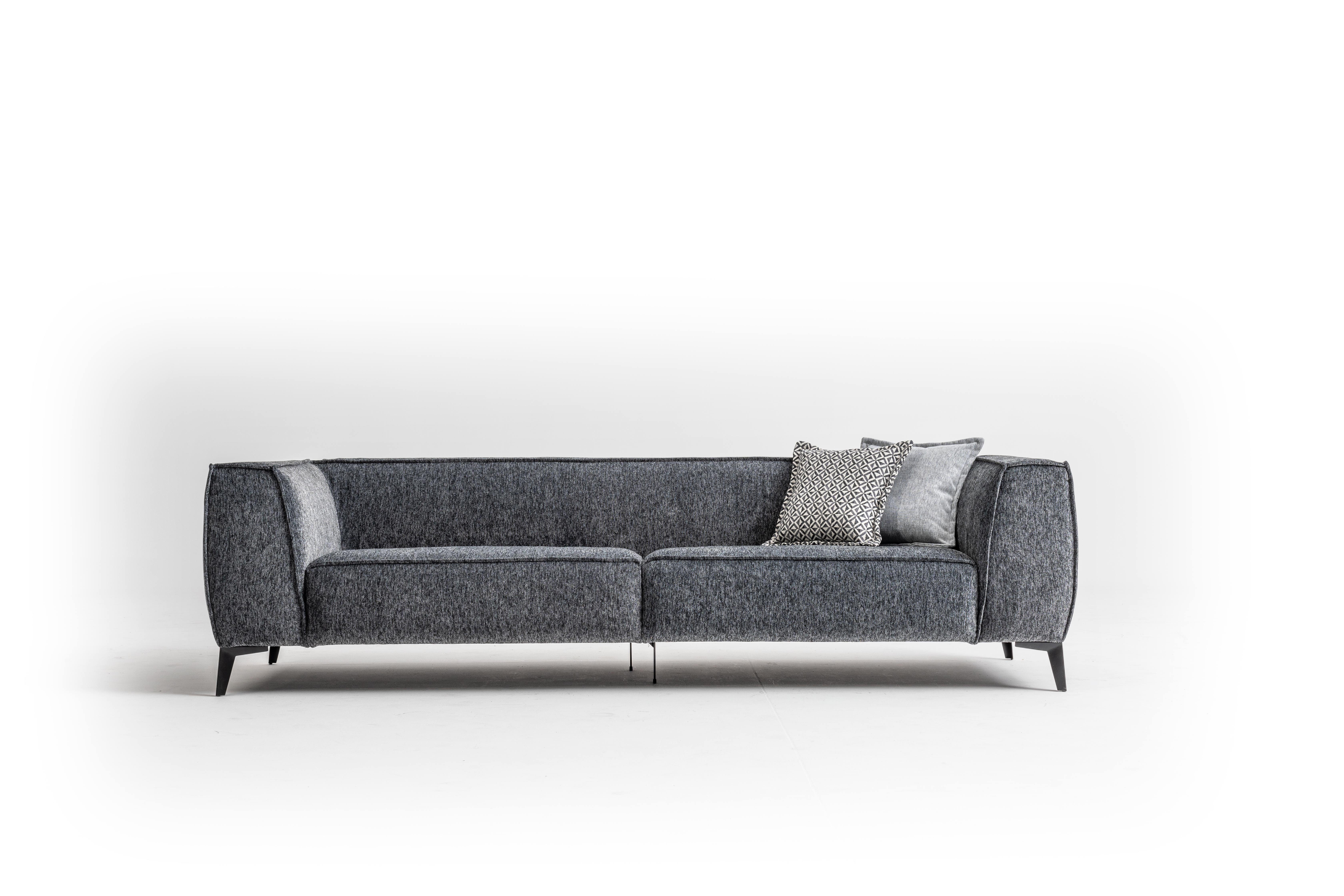 JVmoebel 3-Sitzer Grau Sofa Möbel Wohnzimmer Polstersofa 3 Sitzer Stil Modern, Made in Europe