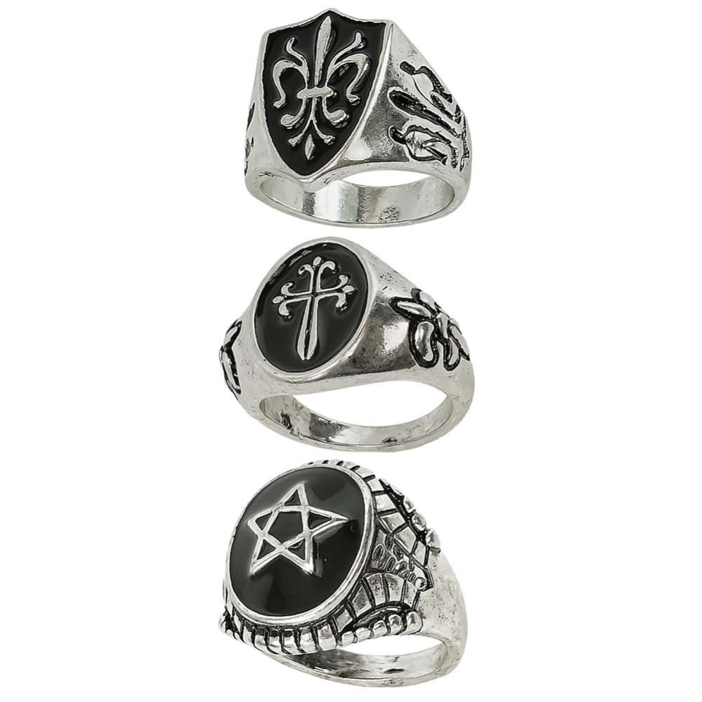 Widmann S.r.l. Kostüm Ring 3er Set Gothic