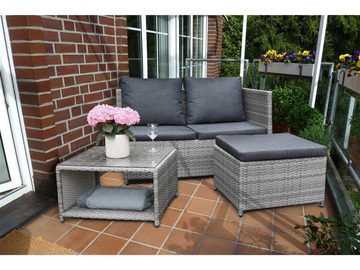 bellavista - Home&Garden® Balkonset Aluminium Balkonlounge Amalfi, (Set, 9-tlg), ideal für jeden kleinen Balkon