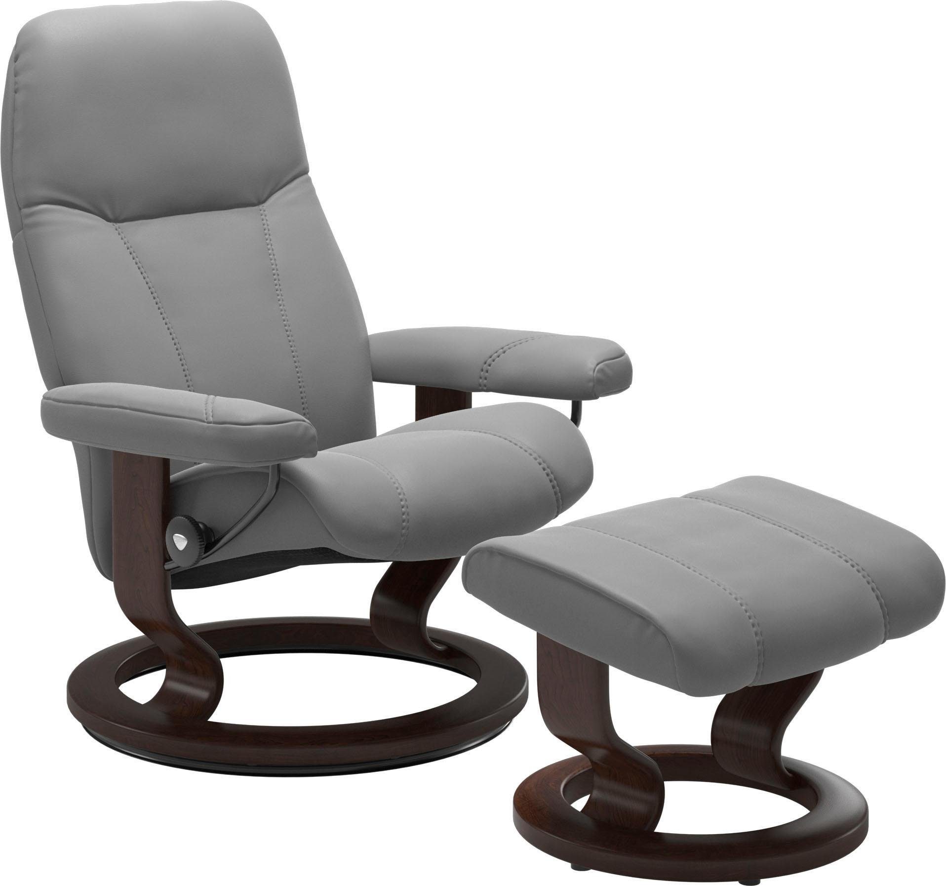 Stressless® Relaxsessel Consul (Set, Relaxsessel mit Hocker), mit Hocker, mit Classic Base, Größe M, Gestell Braun