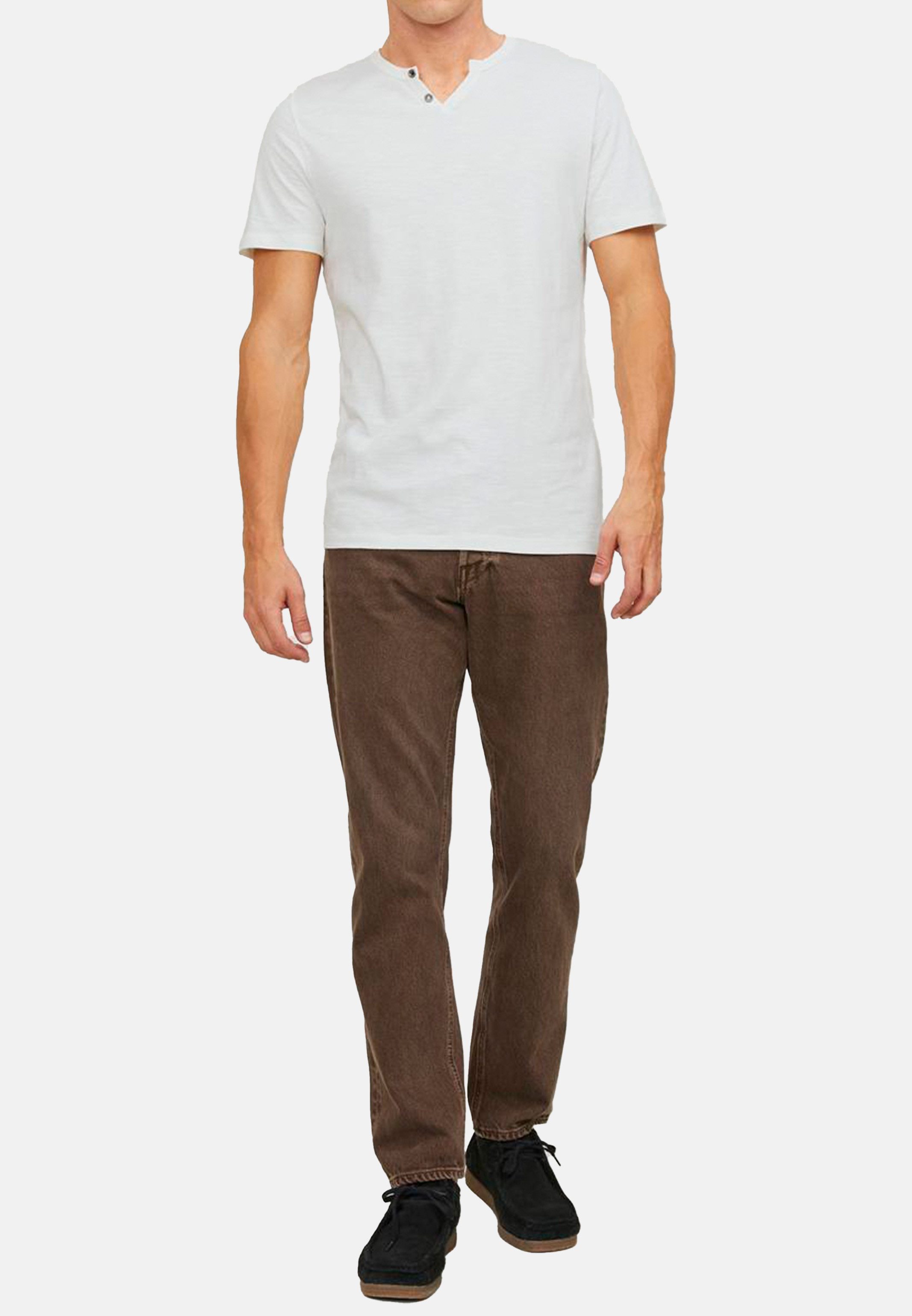 Jack & Jones T-Shirt 3er Pack Split (Spar-Set, 3-tlg) T-Shirt - Baumwolle - Atmungsaktiv - Aus hochwertigem Slub-Gewebe