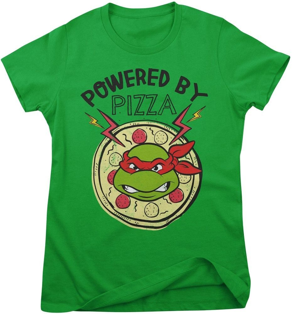 Teenage Mutant Ninja Turtles T-Shirt Powered By Pizza Girly Tee