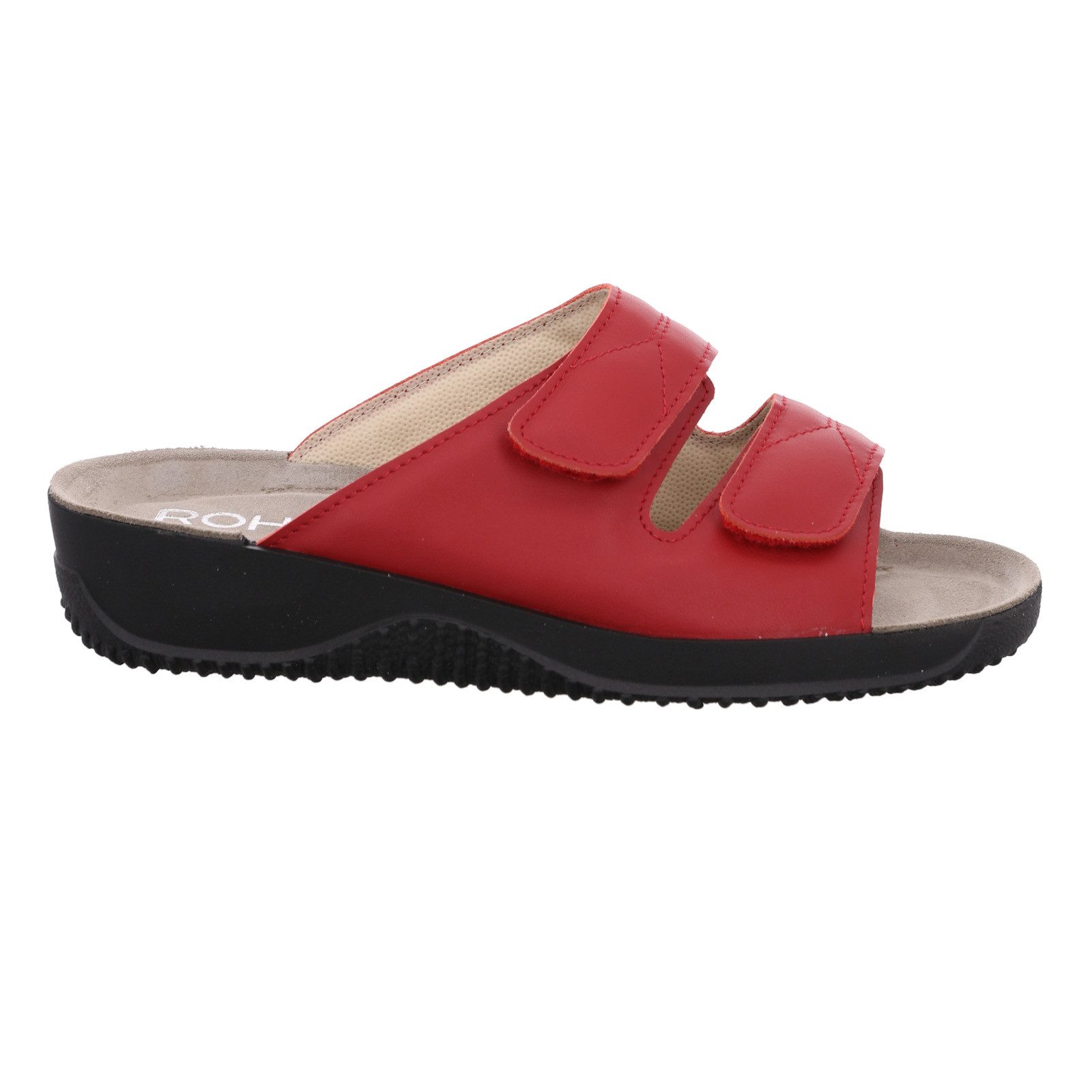 Rohde Soltau-40 Pantolette Komfortschuh, Klettschuh mit Keilabsatz