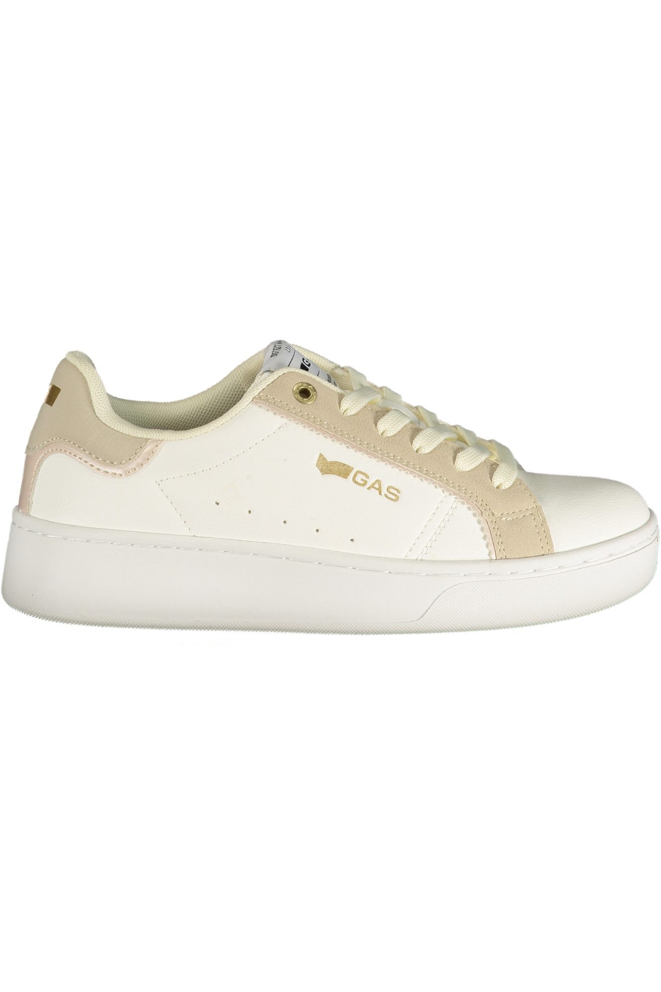 GAS Sneaker Weiße Damen-Sneaker mit Beige-Kontrasten und