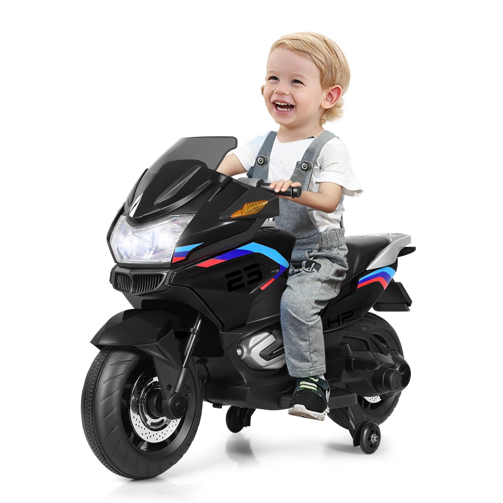 Kindermotorrad Elektromotorrad Polizei Kinder Elektro Motorrad Weiß NEU LQ 998 