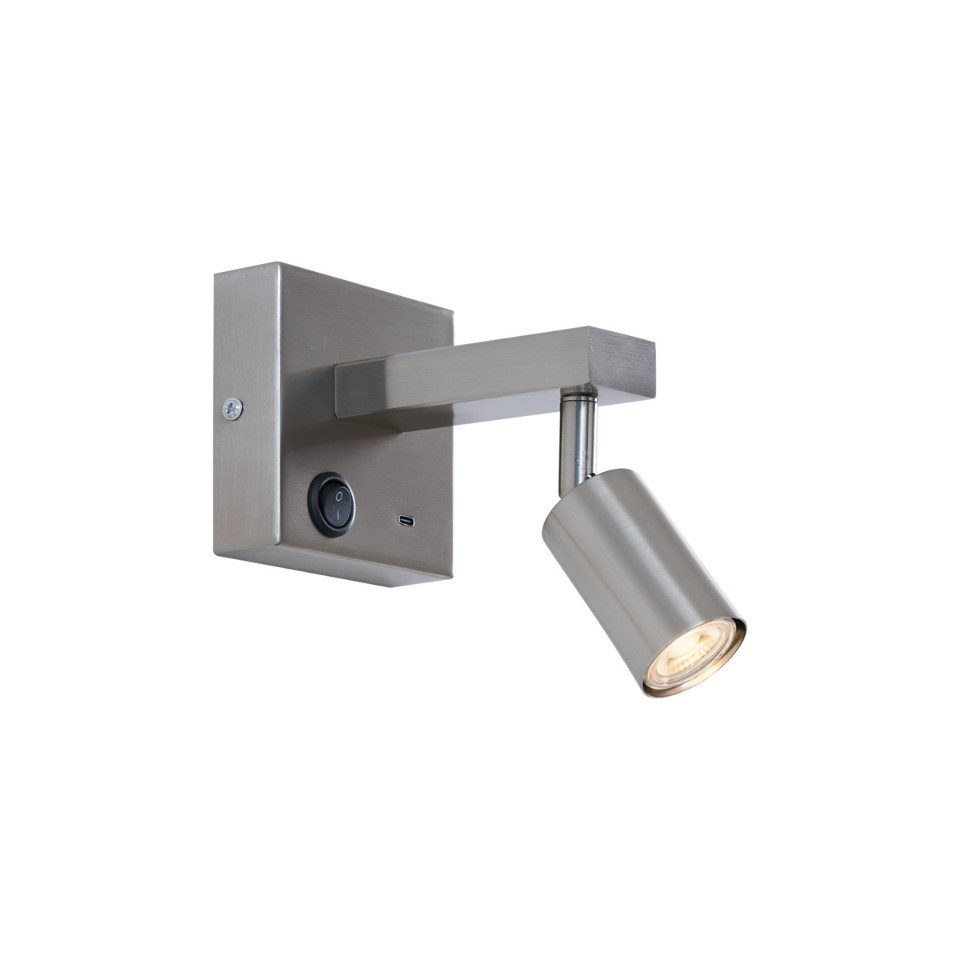 Qazqa LED Leselampe Rex, Smarte Leuchte, ohne Leuchtmittel, Extra-Warmweiß, QAZQA Lese­leuchte, gu10, Stahl, Stahl, Modern