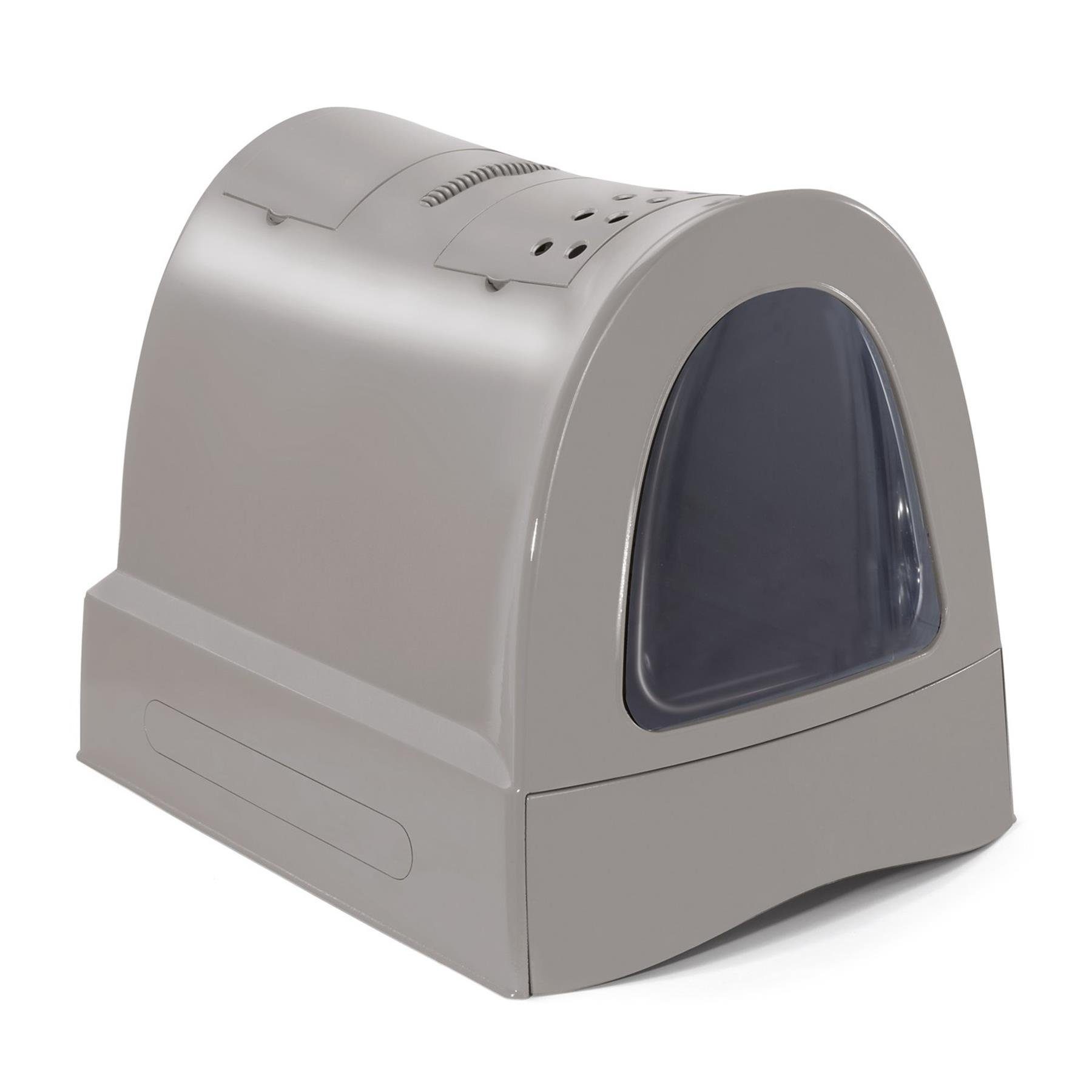 Katzentoilette Katzentoilette mit Schublade Tragegriff Staufach Kohlefilter braun
