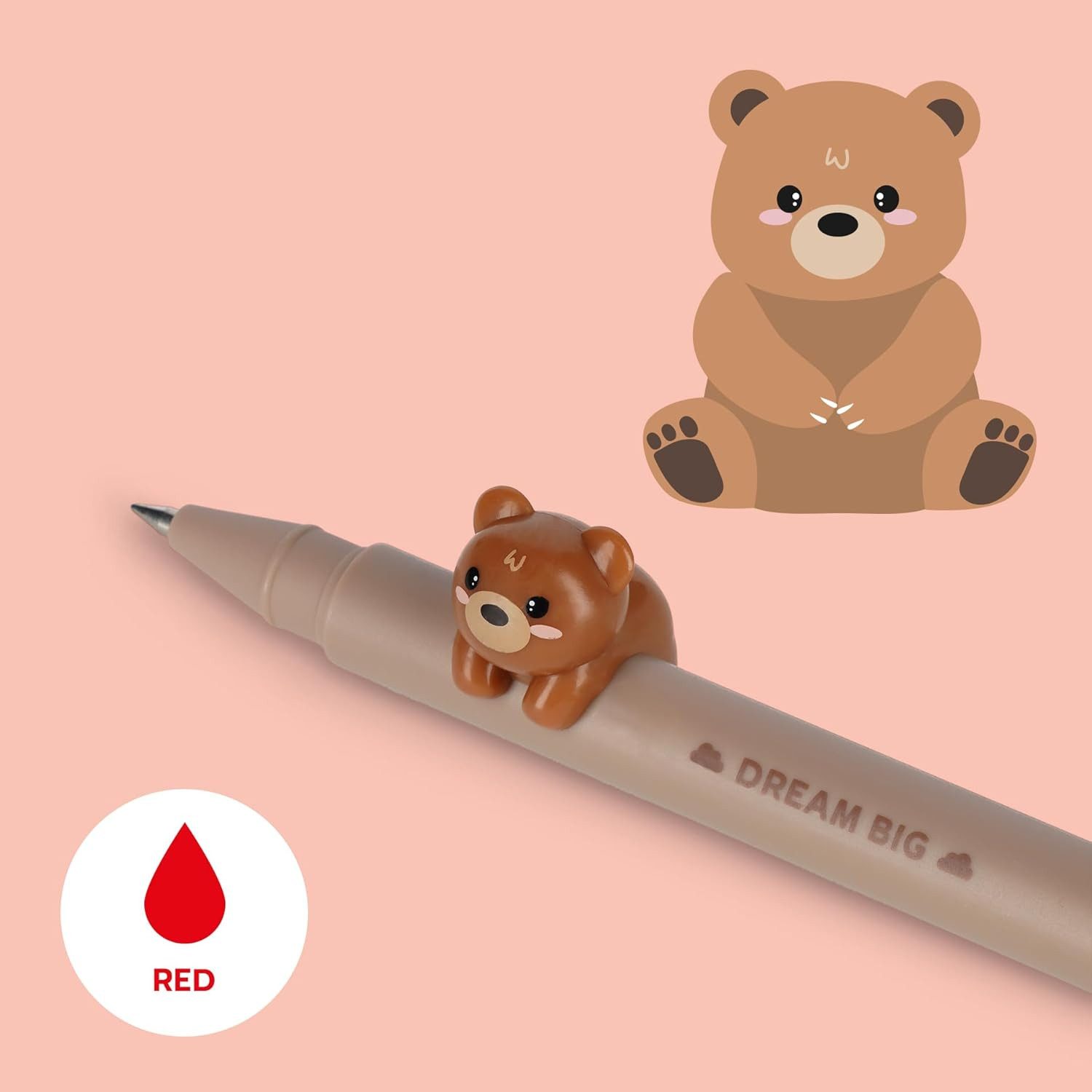 Legami Gelschreiber LEGAMI Gel Pen Lovely Friends Teddy Bär – Rot, 0,5 mm