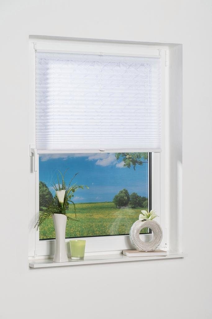 K-HOME Plissee Capri, Lichtschutz, ohne Bohren, Klemmfix, Ausbrennerstoff