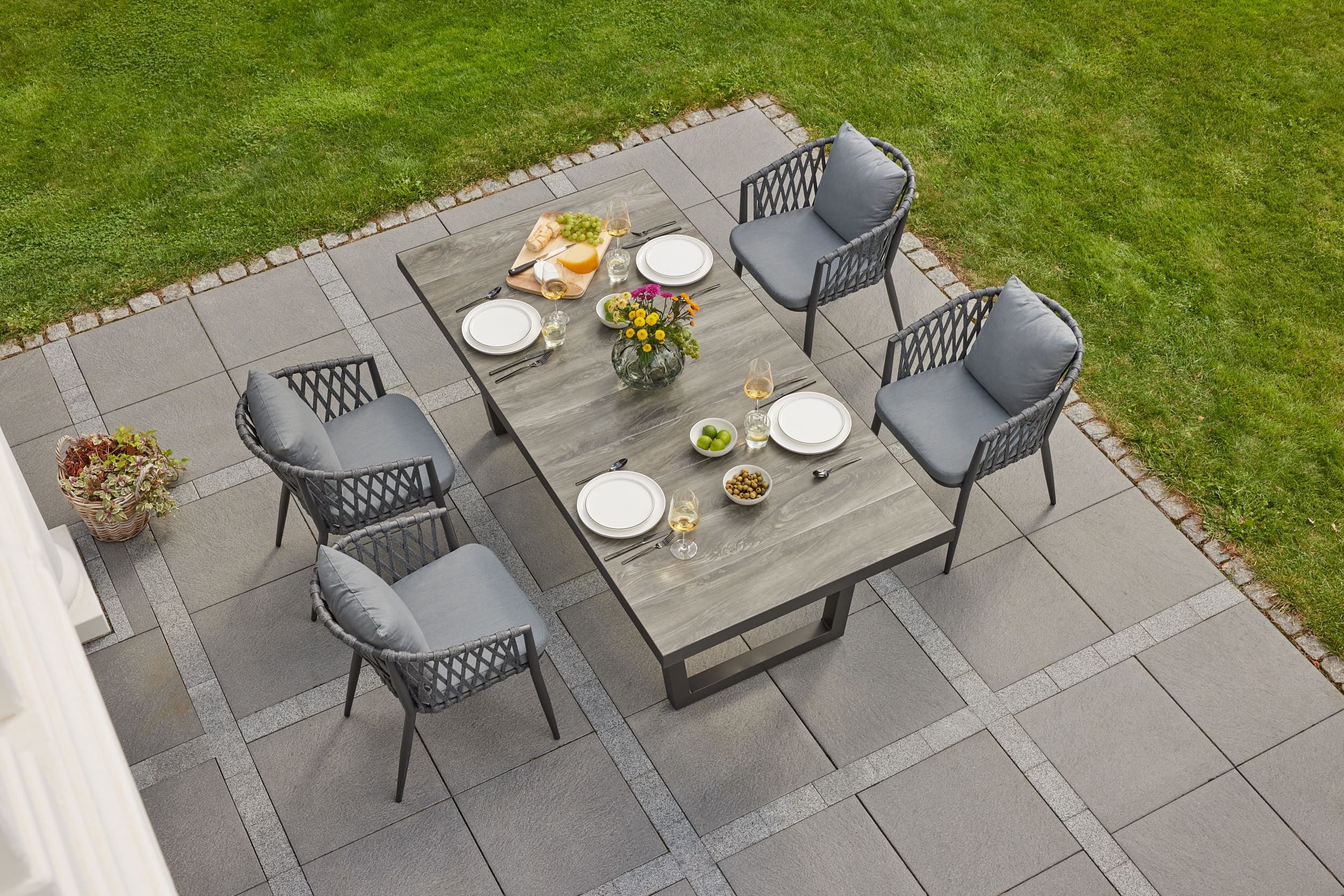 LC Garden Garten-Essgruppe Unicamo Sunrepo Dining Set III 7tlg., (4-tlg)