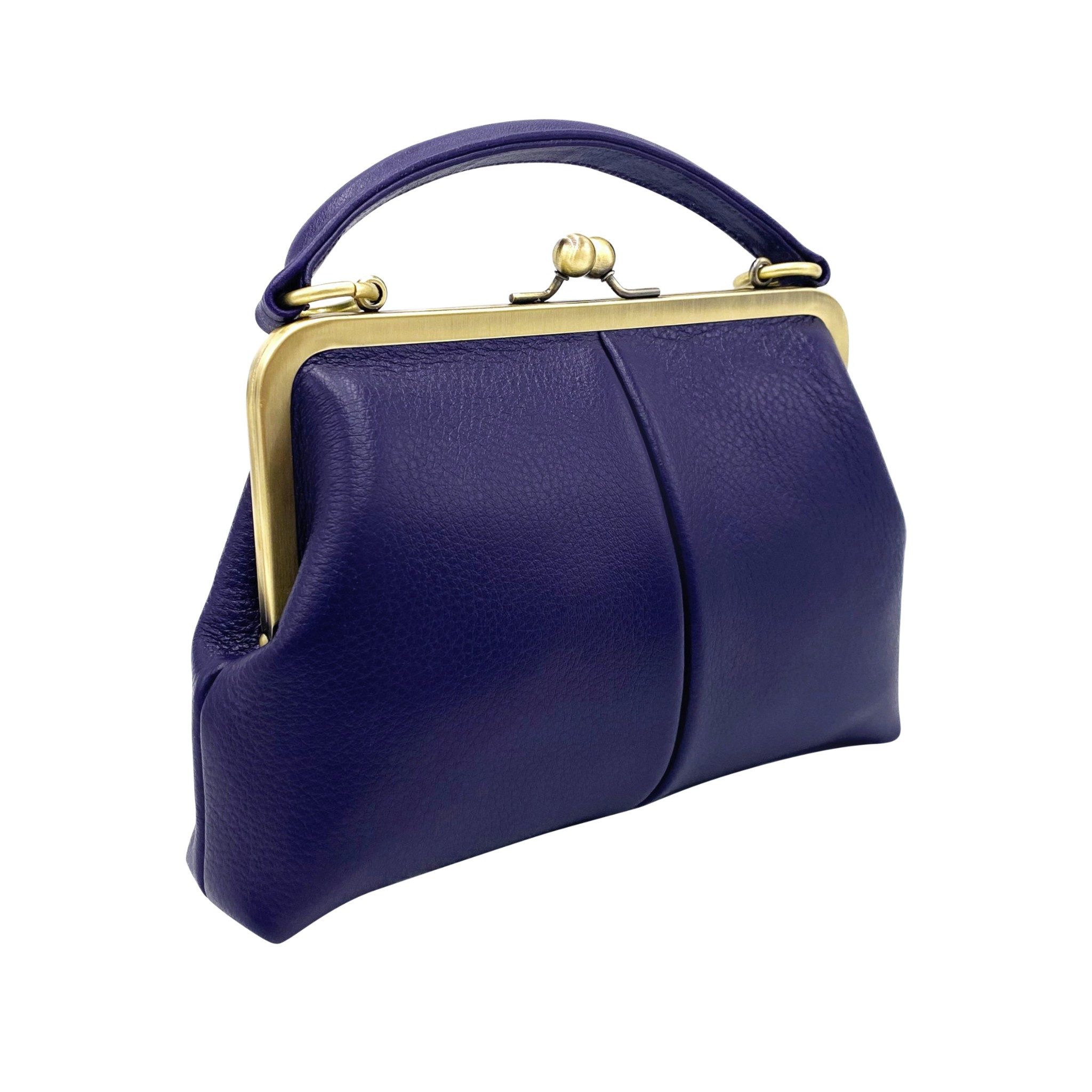 Taschenkinder Handtasche Damen Handtasche Leder "Kleine Olive", Umhängetasche, Vintage Stil., Echtleder Tasche mit Bügelverschluss