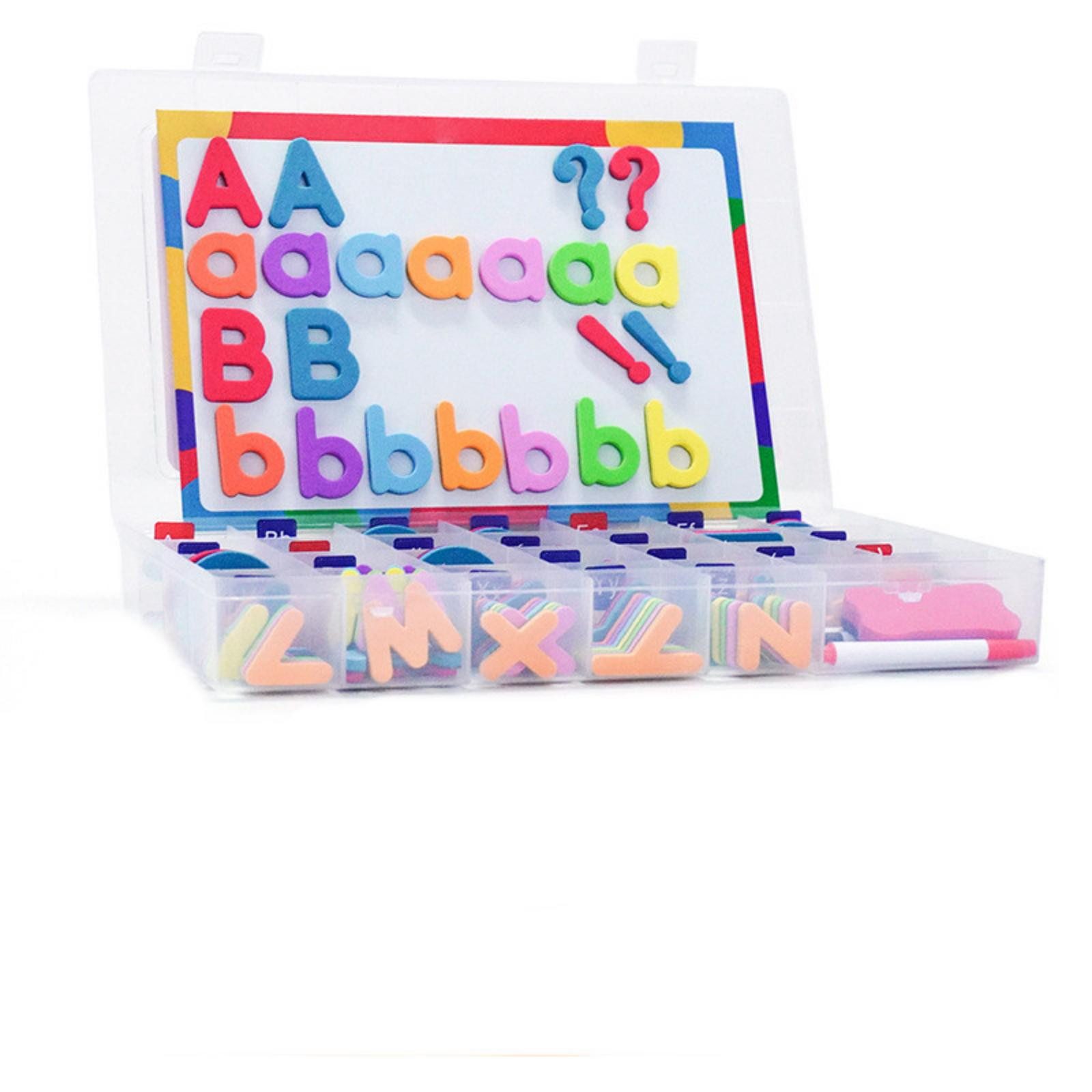 Kityhome Lernspielzeug Magnetische Buchstaben, 234-teilig, EVA, waschbar, bunt, Magnet-Buchstaben in Box,3 Whiteboard-Stifte,1 Whiteboard-Reiniger