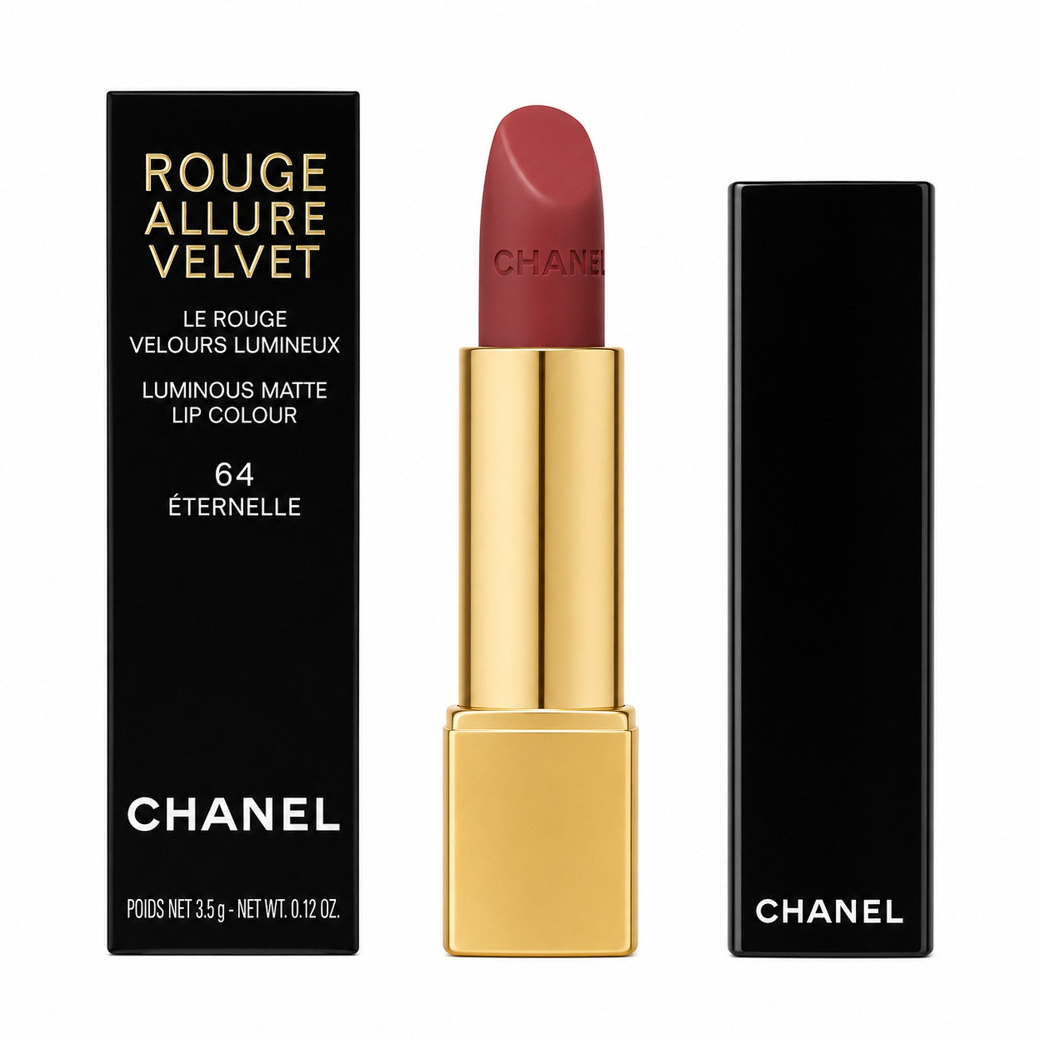 CHANEL Lippenstift Chanel Rouge Allure Velvet 64 Eternelle Lip Colour Lippenstift 3,5g