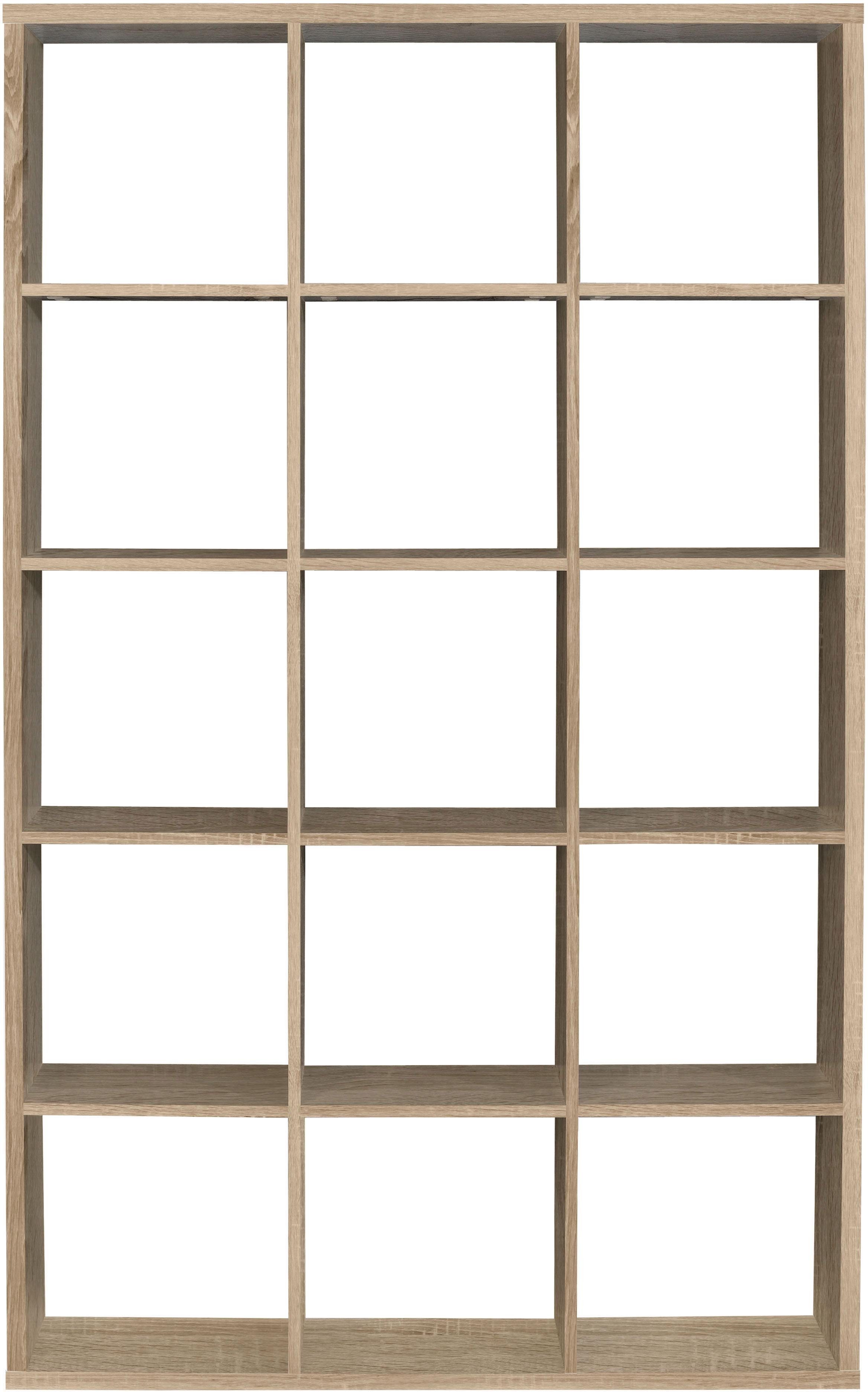 FORTE Standregal Mauro, Raumteiler, sorgt für Stil und Ordnung, 5 Fächer, Jedes Fach ist bis zu 5 kg belastbar, Fachgröße 33x33cm