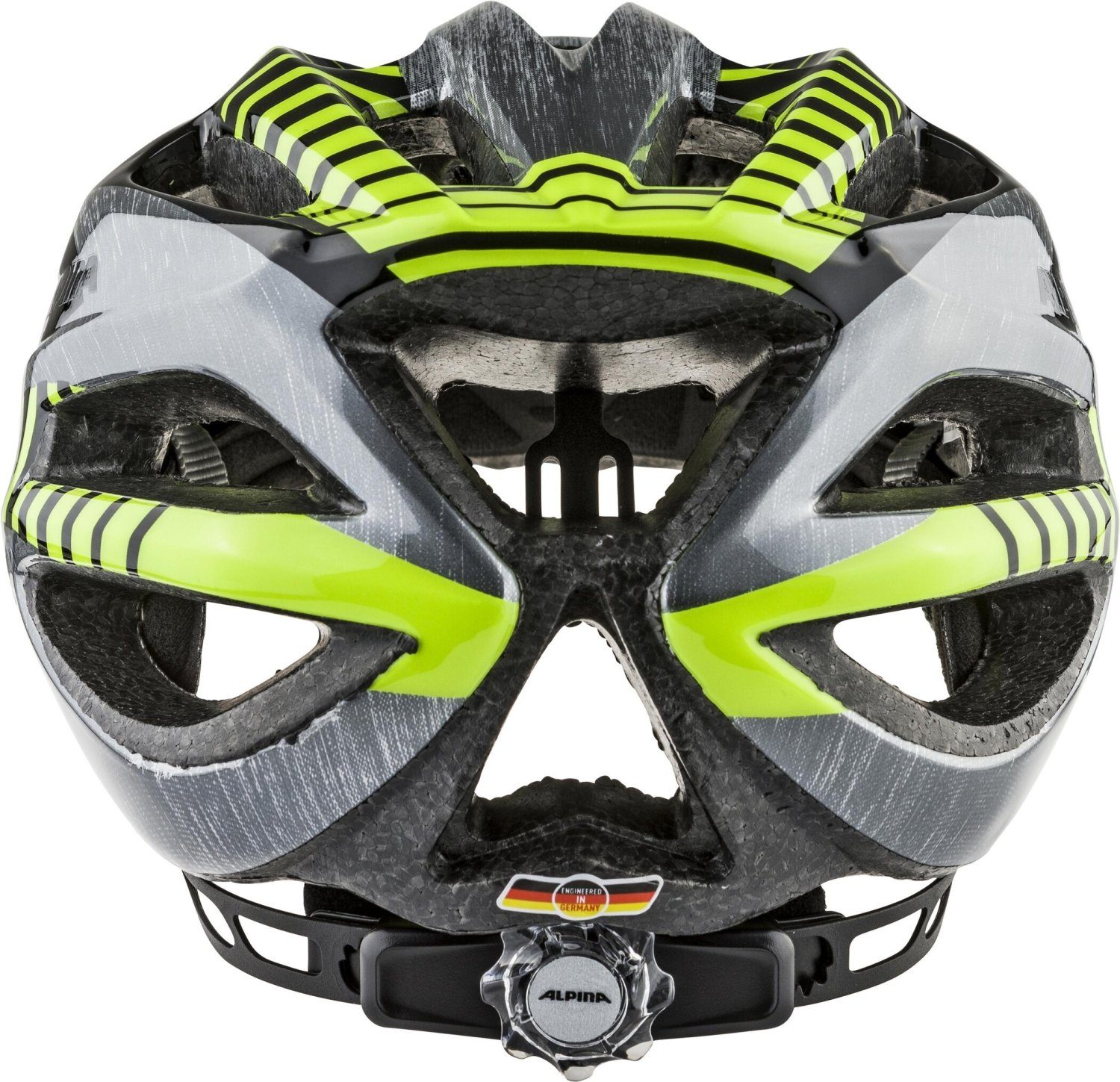 Alpina Sports Fahrradhelm FB JR. 2.0 BLACK-STEELGREY-NEON GLOSS