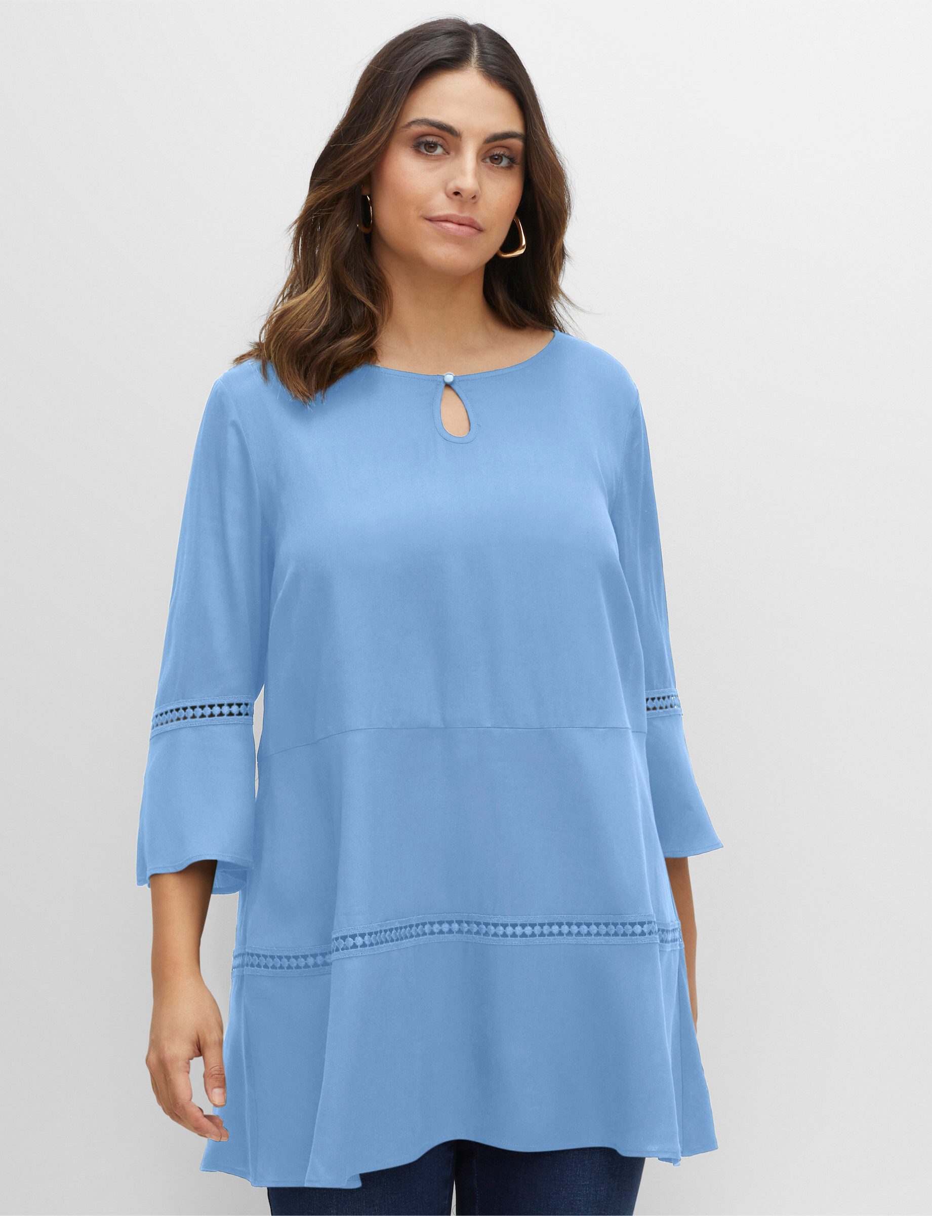 Sheego Klassische Bluse Tunika 3/4-Arm