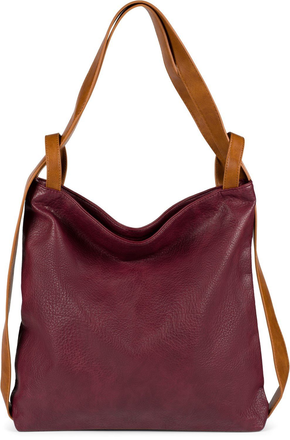 Damen Handtaschen styleBREAKER Schultertasche, 2 in 1 Rucksackhandtasche im Vintage Look