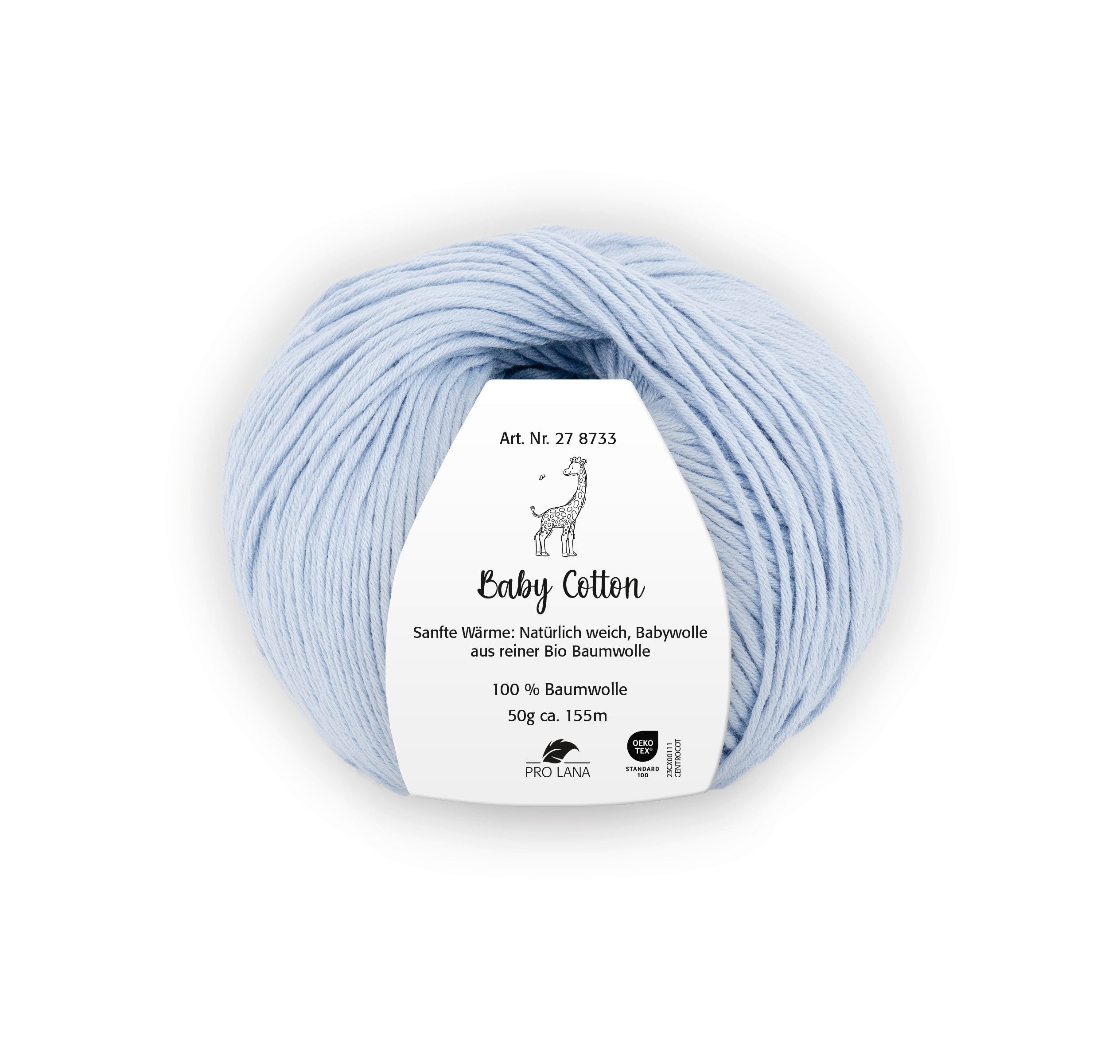 Pro Lana BABY COTTON 50 g Häkelwolle, 155 m (Weiche Bio-Baumwolle für zarte Babyhaut), 50 g