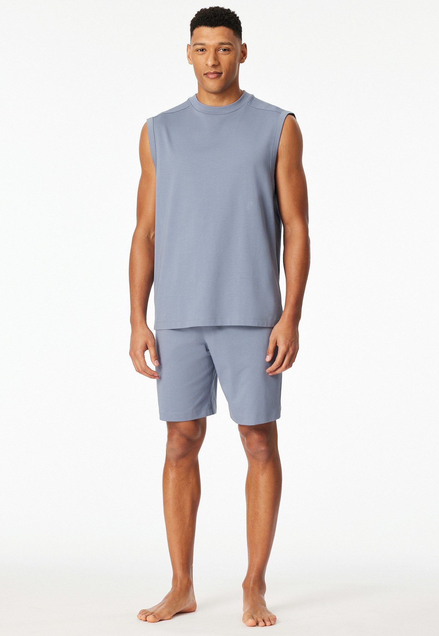 Schiesser Shorty Modern Nightwear (2 tlg) mit Rundhalsausschnitt und ärmellos, leichter Oversize-Fit
