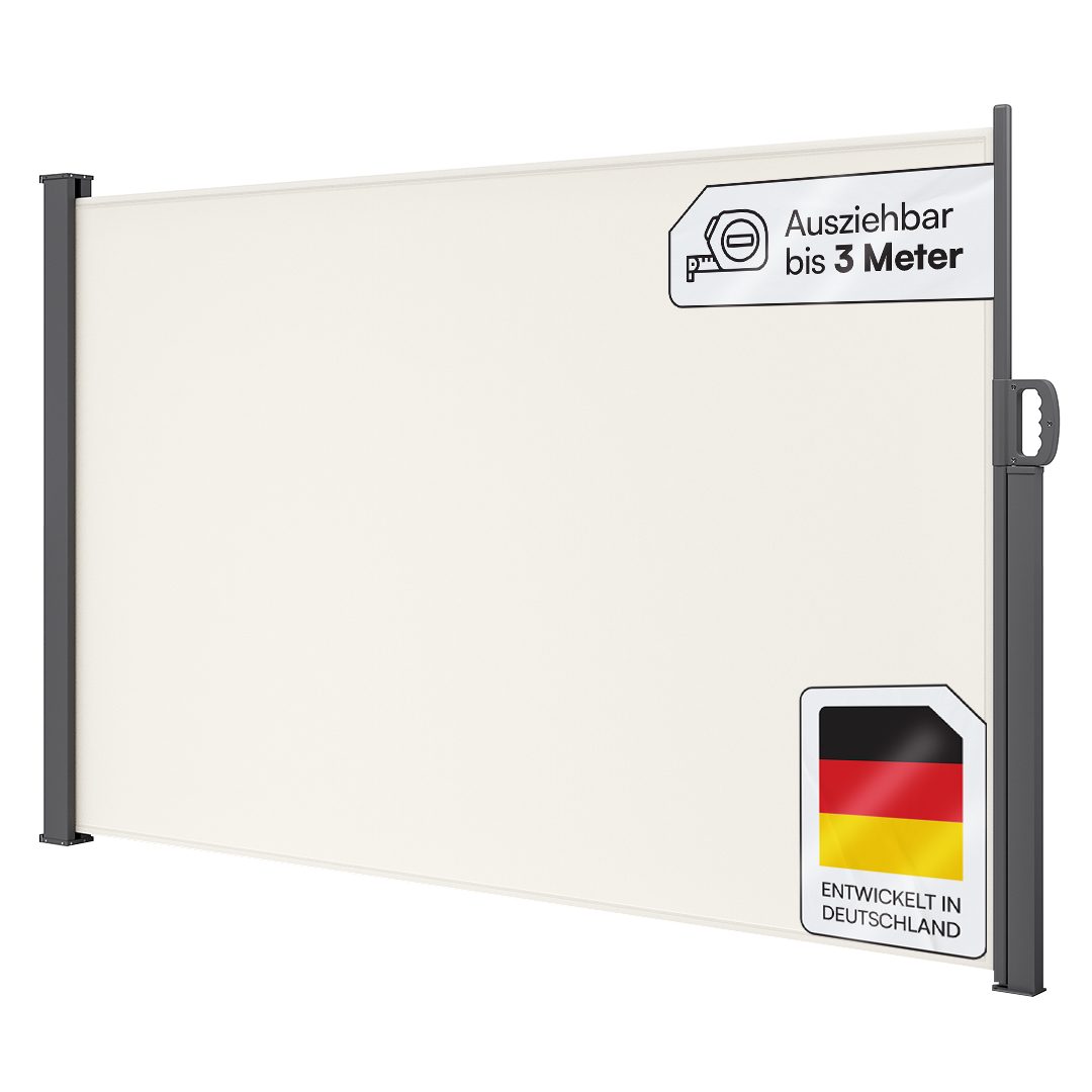 STEELSØN Seitenmarkise Zirella (Sichtschutz, Windschutz, Markise) mit Griff, ausziehbar, Länge individuell einstellbar