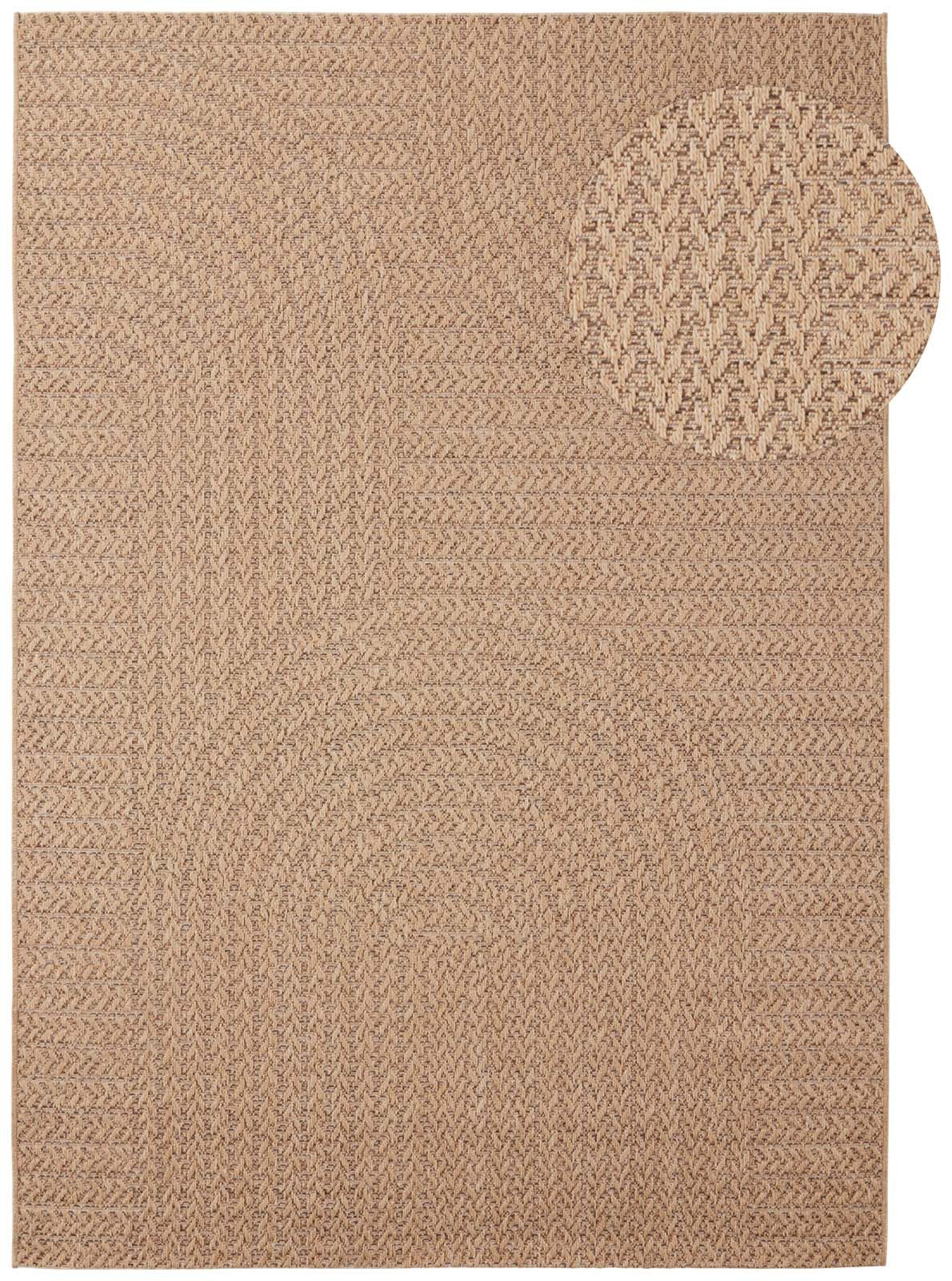 TaraCarpet Outdoorteppich Tara Carpet Sumatra Wave Sisal Jute Look natur, rechteckig, Höhe: 10 mm, Küche Wohnzimmer Terrasse Garten Balkon natur 80x150
