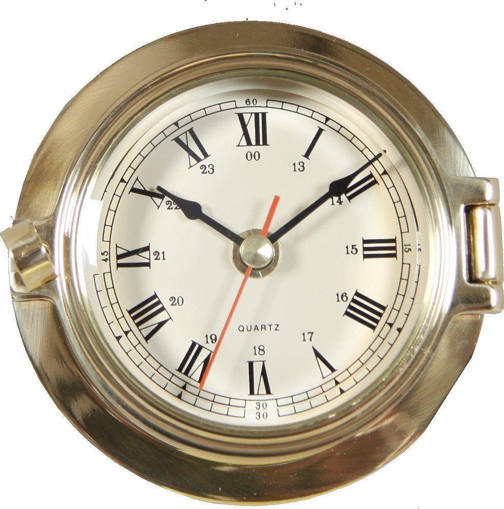 Linoows Uhr Bullaugen Wanduhr, Messing Kapitänsuhr 12 cm