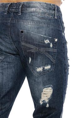 RedBridge Destroyed-Jeans Red Bridge Herren Destroyed JEANS Hose Fashionable Used-Look W30 L32 Premium Qualität