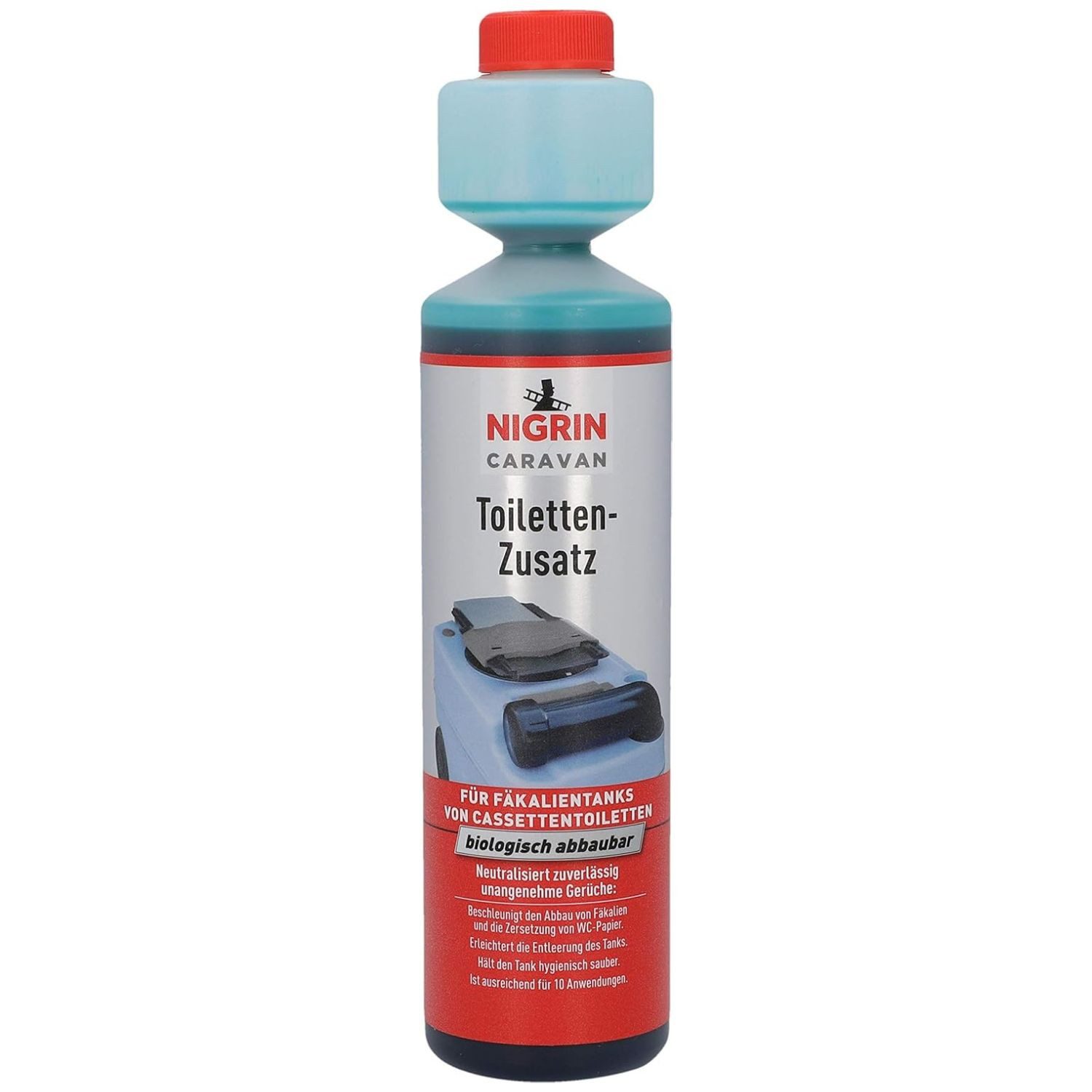 NIGRIN Caravan WC Konzentrat 250ml Toiletten-Zusatz WC-Reiniger (1x Flasche Konzentrat Camping Chemie WC Toilette Toilettenzusatz Sanitär Kassettentoilette)