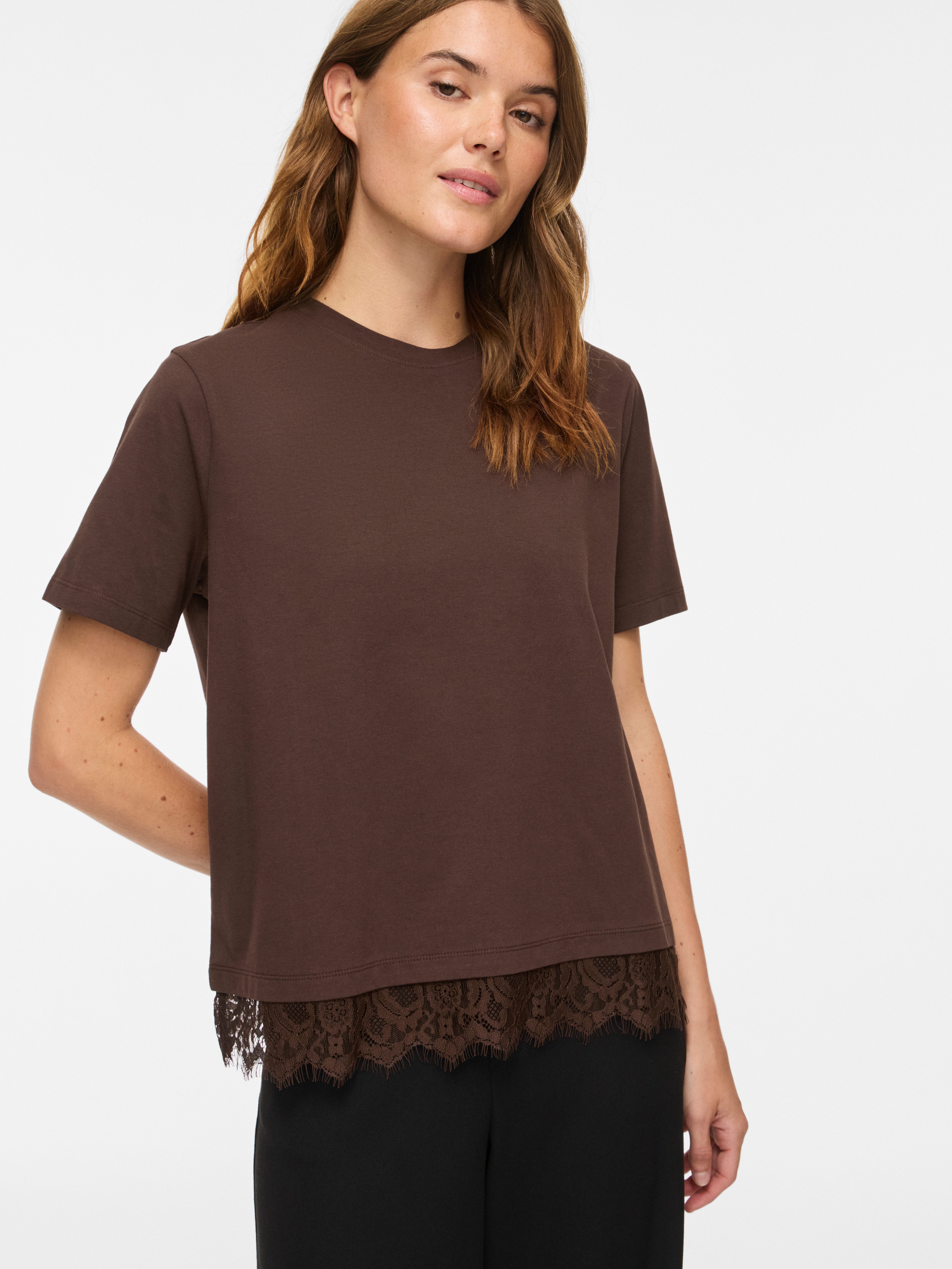 Vila Spitzenshirt VINORA S/S LACE T-SHIRT - NOOS Baumwollmischung, regular fit, mit Spitze
