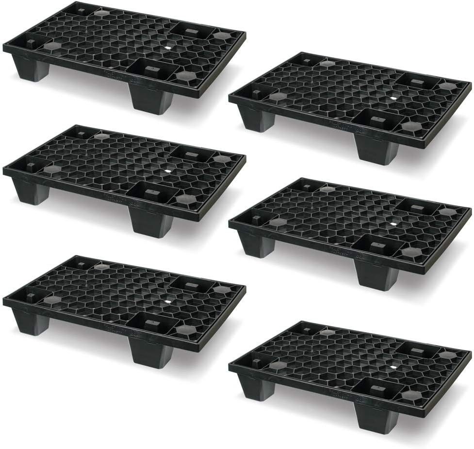 BRB-Lagertechnik Dekopalette 6 Leichtpalette im viertel Euromaß, LxBxH 600x400x125 mm, durchbrochen, Leichtpalette aus Polyethylen-Kunststoff (PE RE)