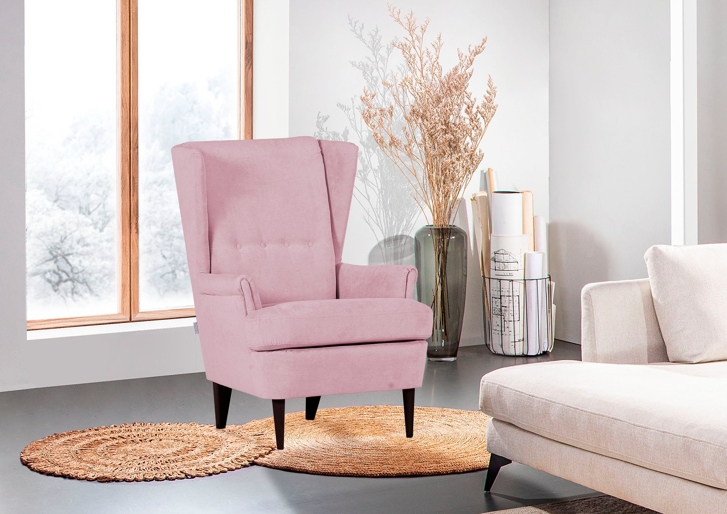 Gutmann Factory Ohrensessel Versailles, Gestell antikfarben oder eiche natur