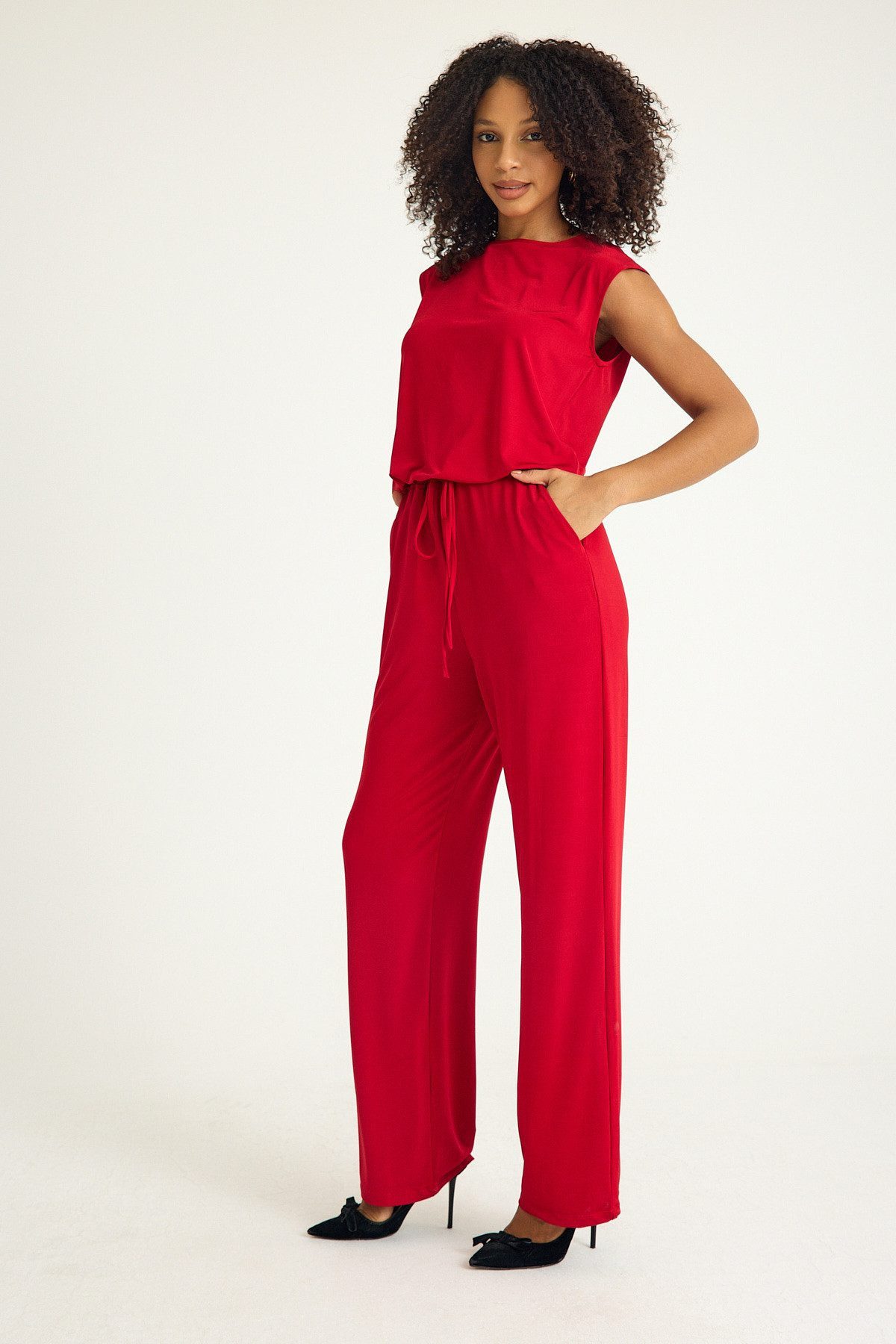 fashionshowcase Overall Overall Eleganter Damen Jumpsuit aus Stretch-Jersey Einteilig