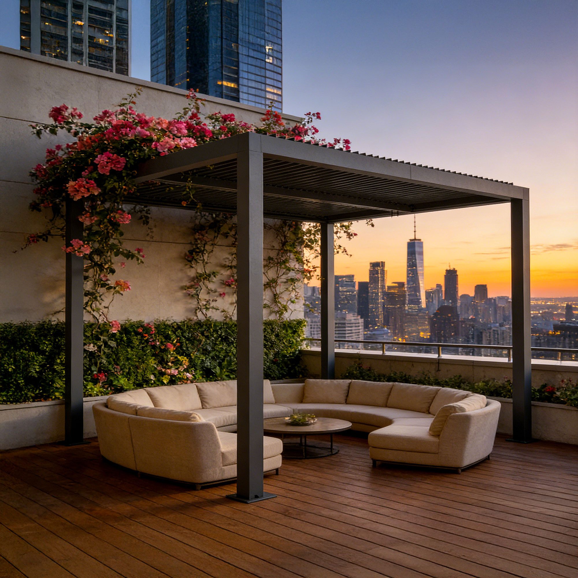 PURPLE LEAF Pergola Außenbereich Pergola mit Lamellendach, Hardtop Terrassenüberdachung, BxTxH: 300x424x240 cm, (1 Pergola), wasserdichte Gartenüberdachung für Balkon, Carport oder Grillplatz