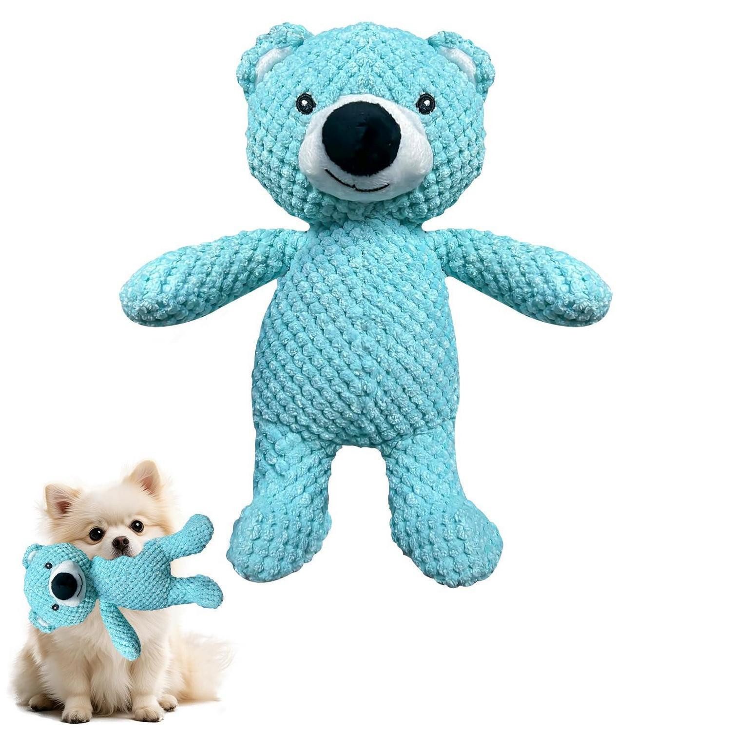 LuxusKollektion Tierkuscheltier Hundespielzeug Bär Plüsch interaktiv blau 22x27cm, Textil, (1-tlg)